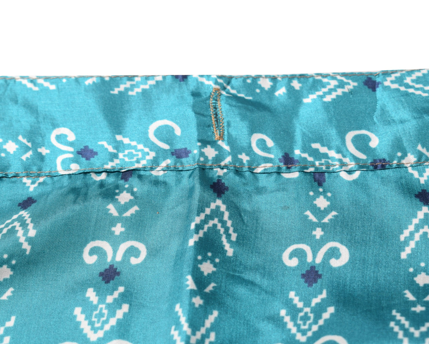Sushila Vintage Teal Blue Silk Saree Magic Wrap Reversible Skirt Beach Dress