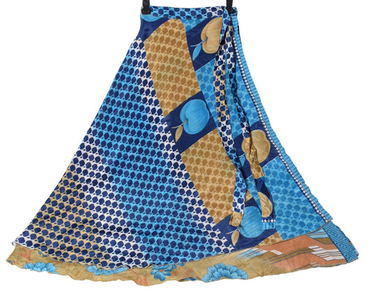 Sushila Vintage Silk Saree Magic Wrap Handmade Reversible Skirt Beach Dress Boho