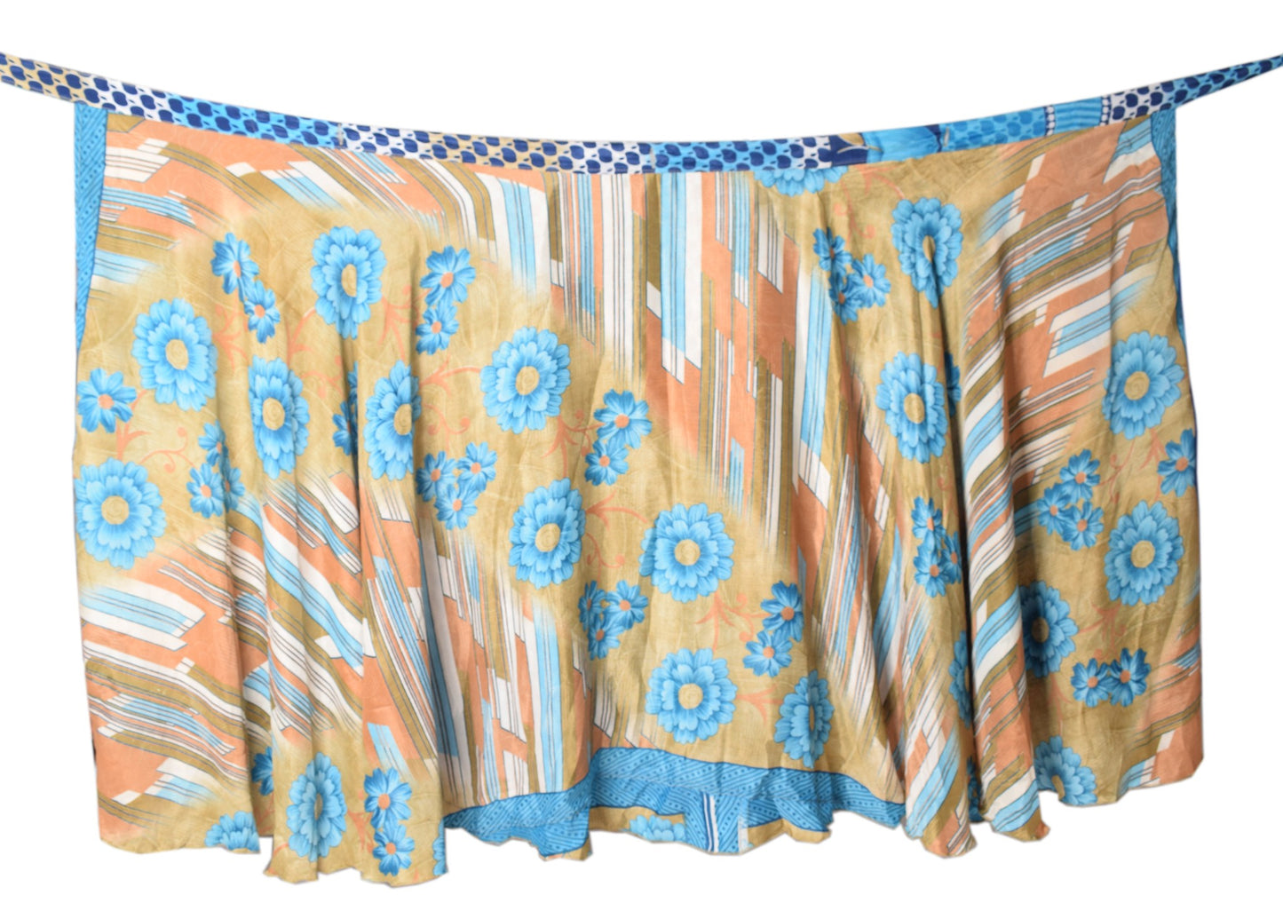 Sushila Vintage Silk Saree Magic Wrap Handmade Reversible Skirt Beach Dress Boho