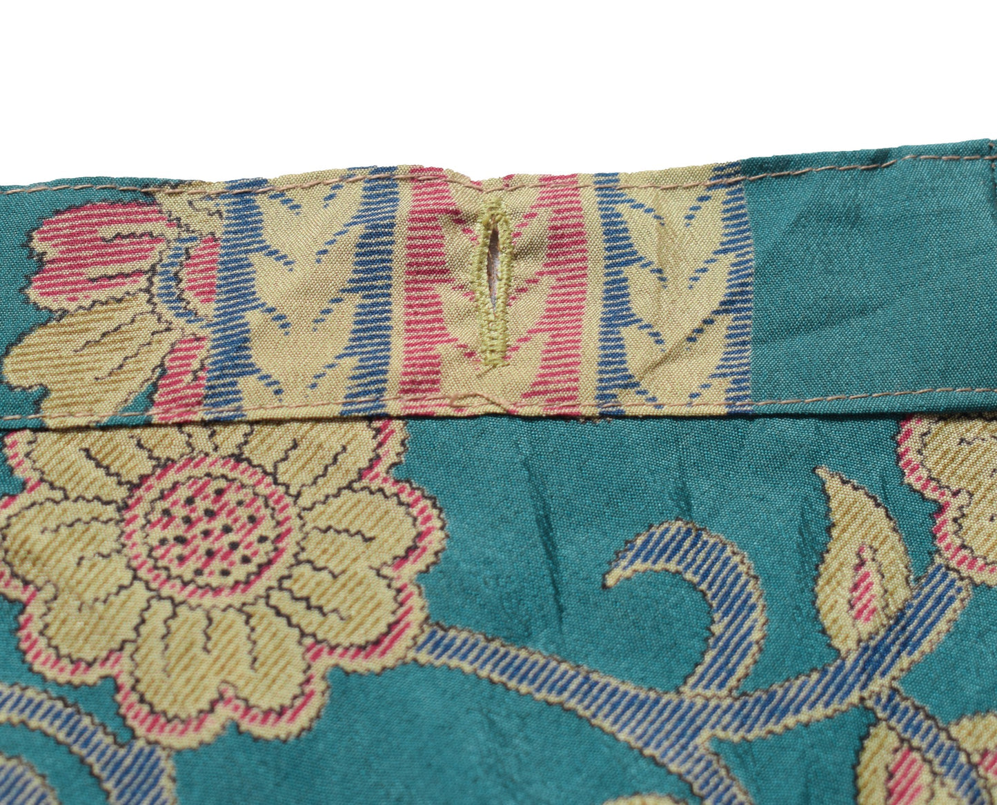 Sushila Vintage Teal Blue ArtSilk Saree Magic Wrap Reversible Skirt Beach Dress