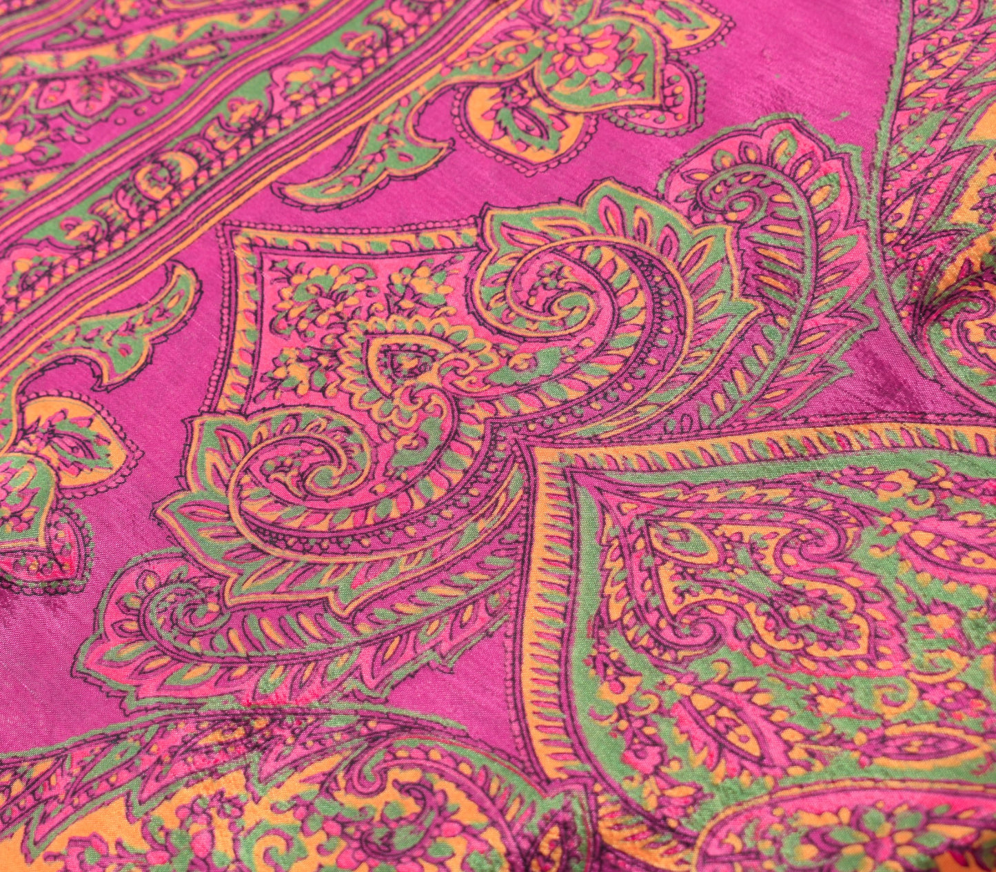 Sushila Vintage Art Silk Saree Magic Wrap Pink Reversible Skirt Beach Dress Boho