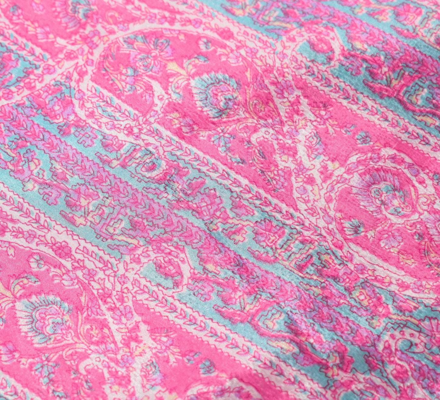 Sushila Vintage Art Silk Saree Magic Wrap Pink Reversible Skirt Beach Dress Boho