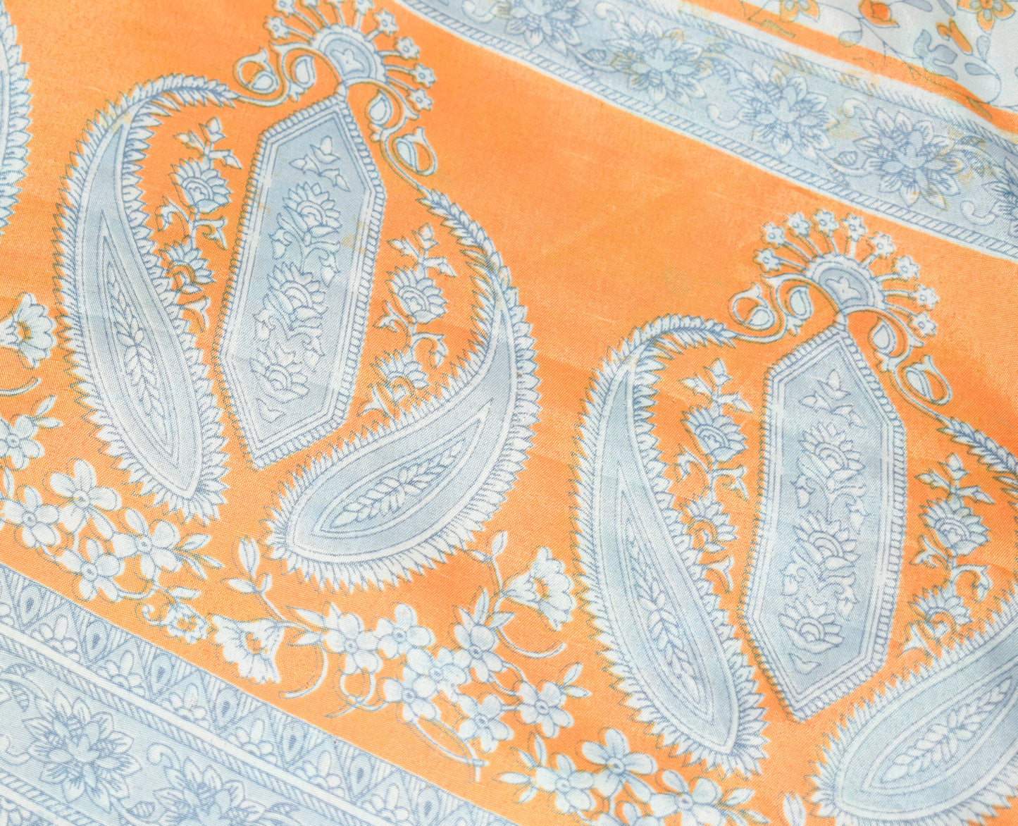 Sushila Vintage Orange Saree Magic Wrap Reversible Skirt Art Silk Beach Dress Boho