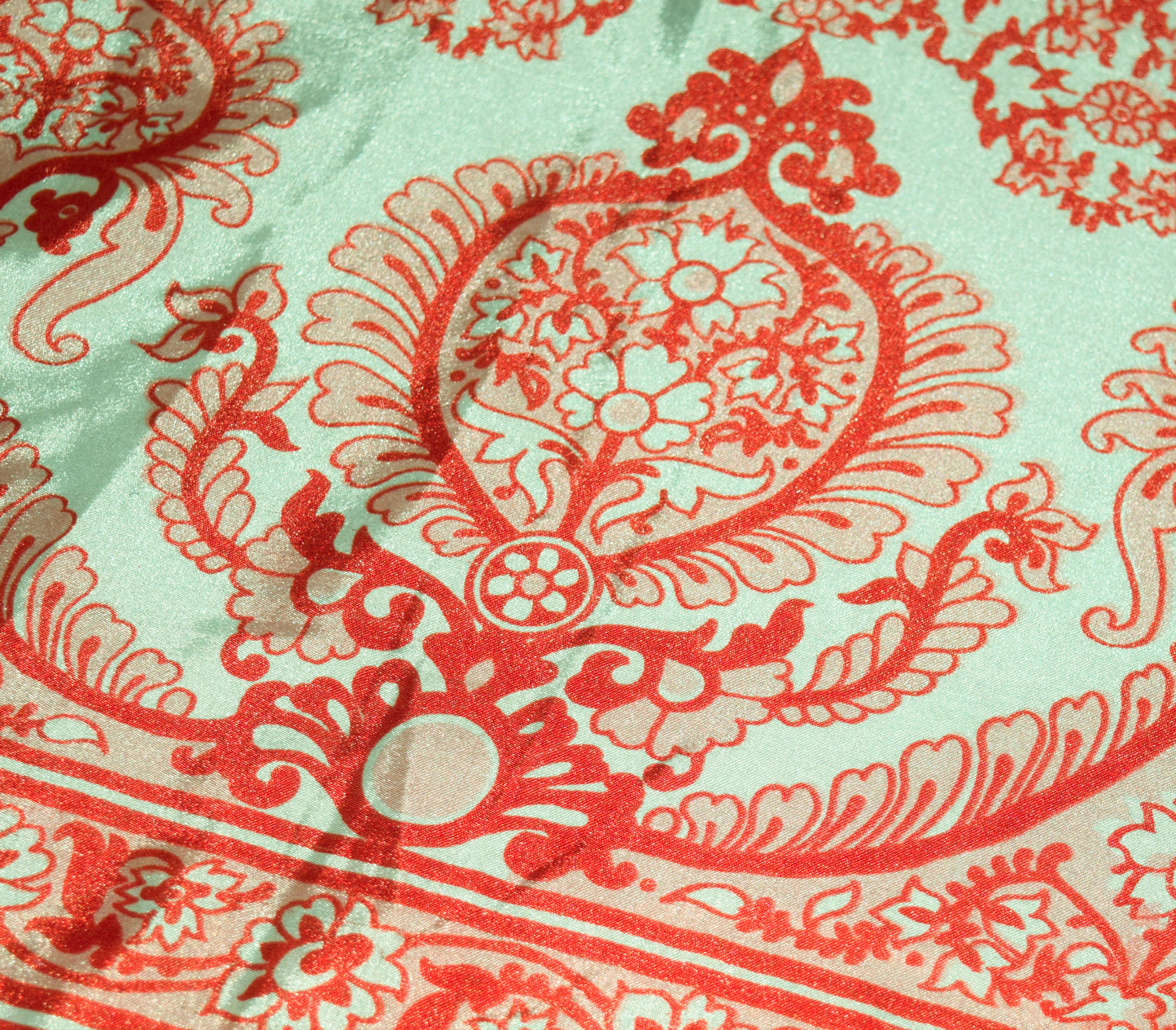 Sushila Vintage Silk Saree Magic Wrap Reversible Skirt Beach Dress Green Floral