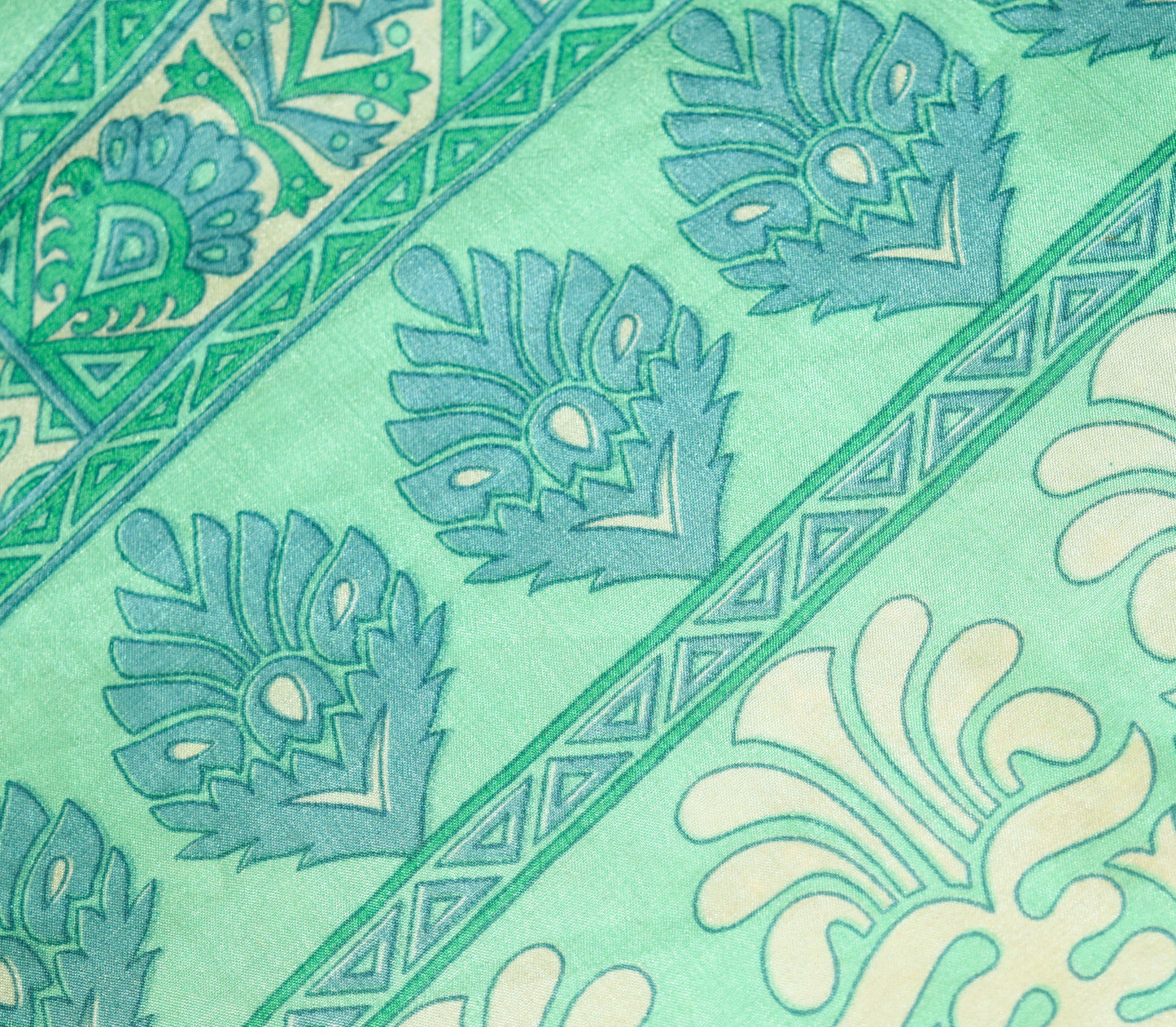 Sushila Vintage Green Silk Saree Magic Wrap Reversible Skirt Double Layer Hippie