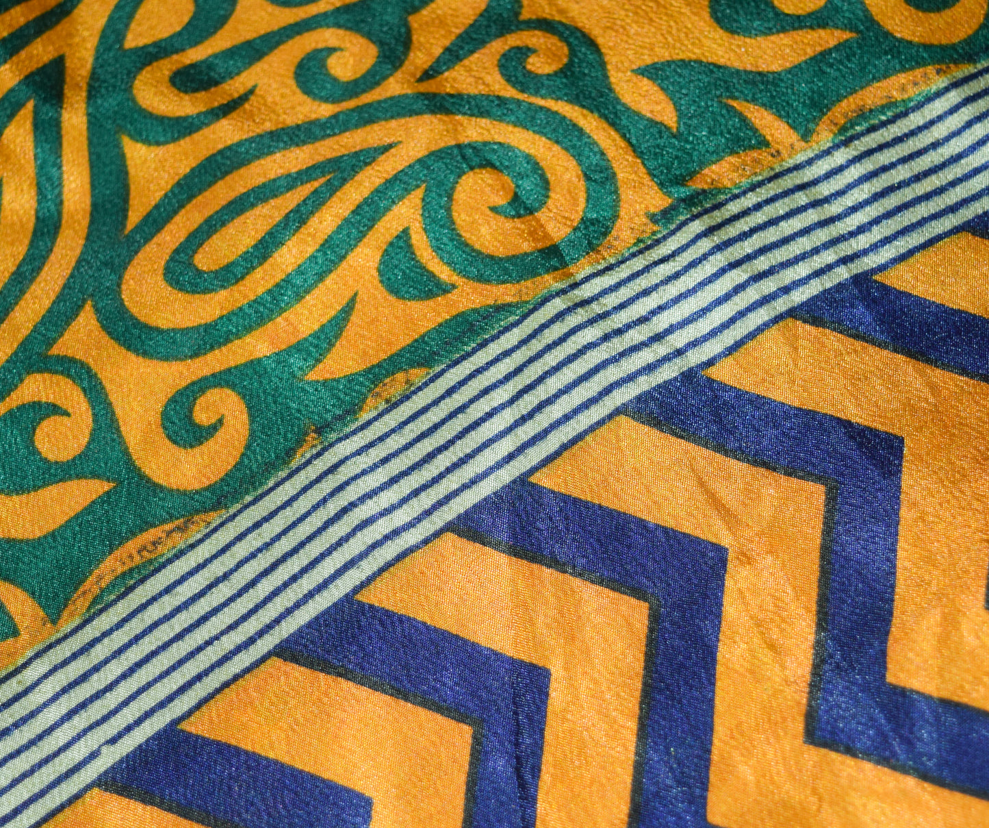 Sushila Vintage Art Silk Saree Magic Wrap Reversible Skirt Mustard Beach Dress