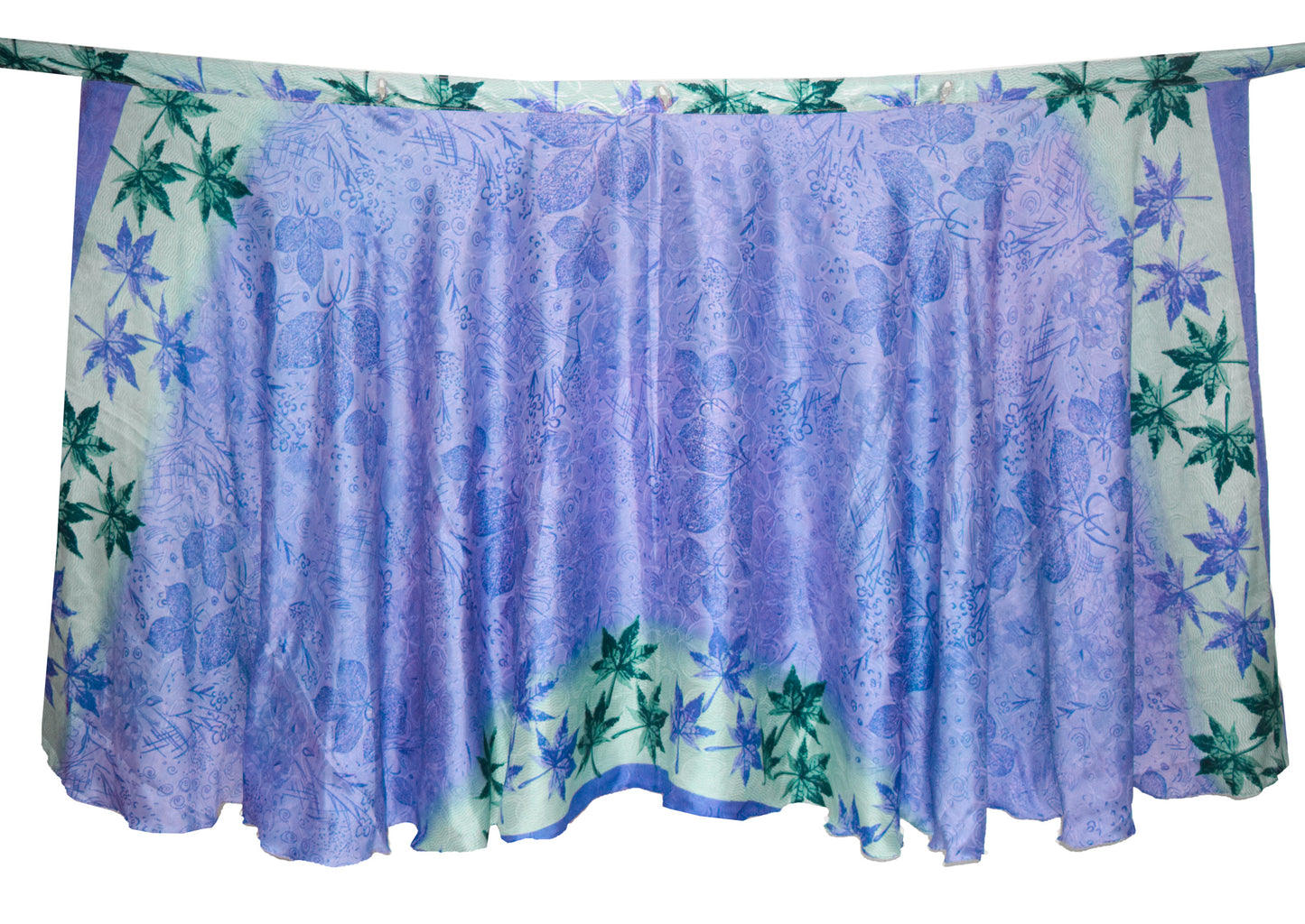 Sushila Vintage Purple Art Silk Saree Magic Wrap Reversible Skirt Beach Dress Hippie