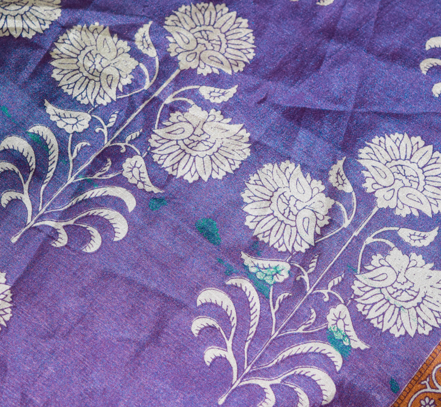 Sushila Vintage Purple Art Silk Saree Magic Wrap Reversible Skirt Beach Dress Hippie