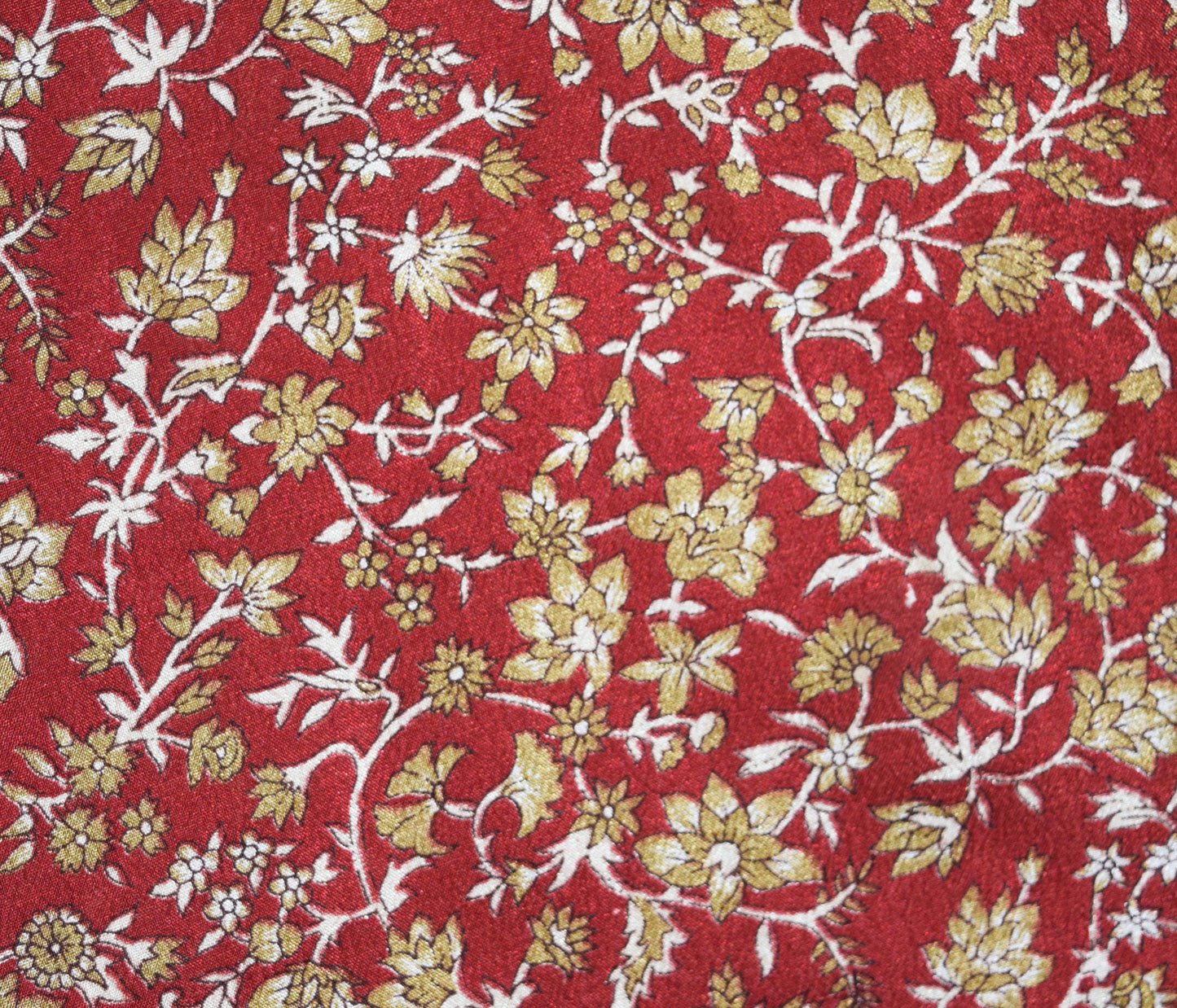 Sushila Vintage Red Art Silk Saree Floral Magic Wrap Reversible Skirt Beach Dress