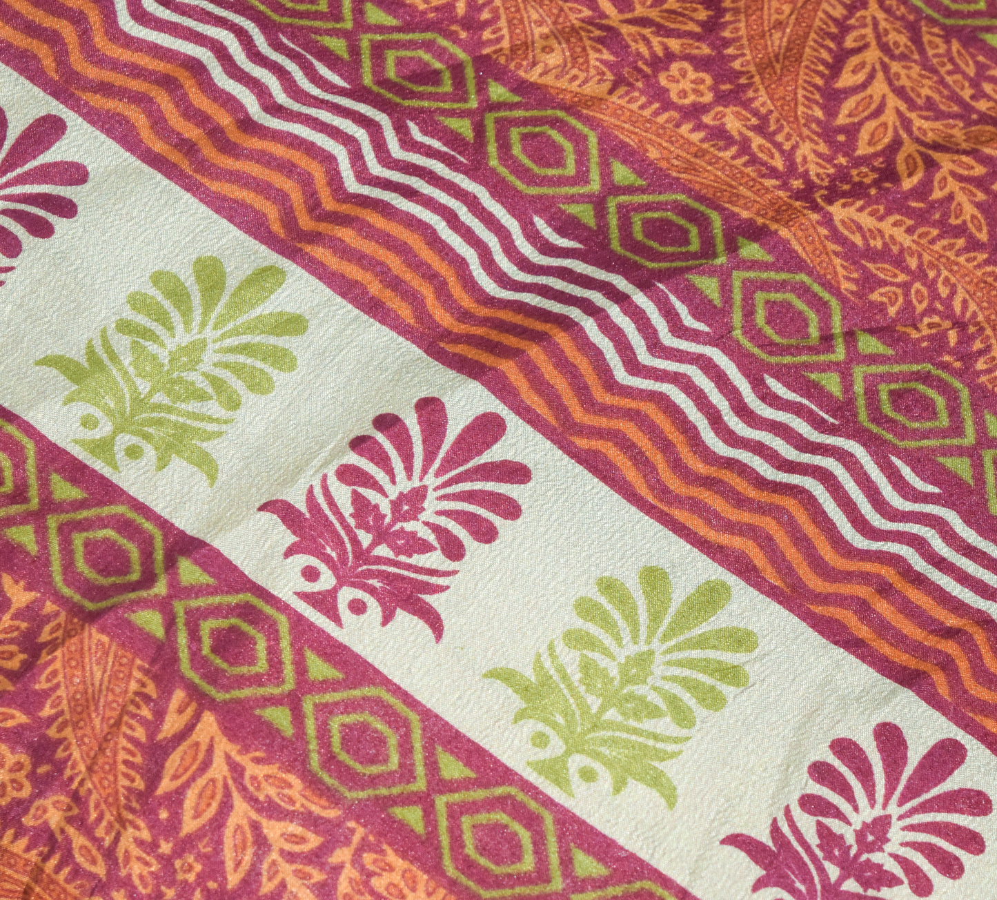 Sushila Vintage Art Silk Saree Magic Wrap Reversible Skirt Double Layer Beach Dress