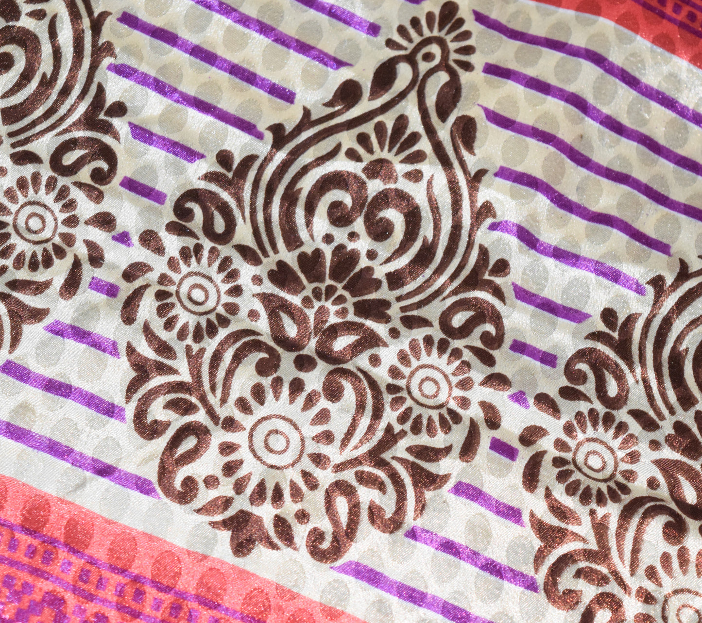 Sushila Vintage Art Silk Saree Magic Wrap Reversible Skirt Beach Dress Double Layer