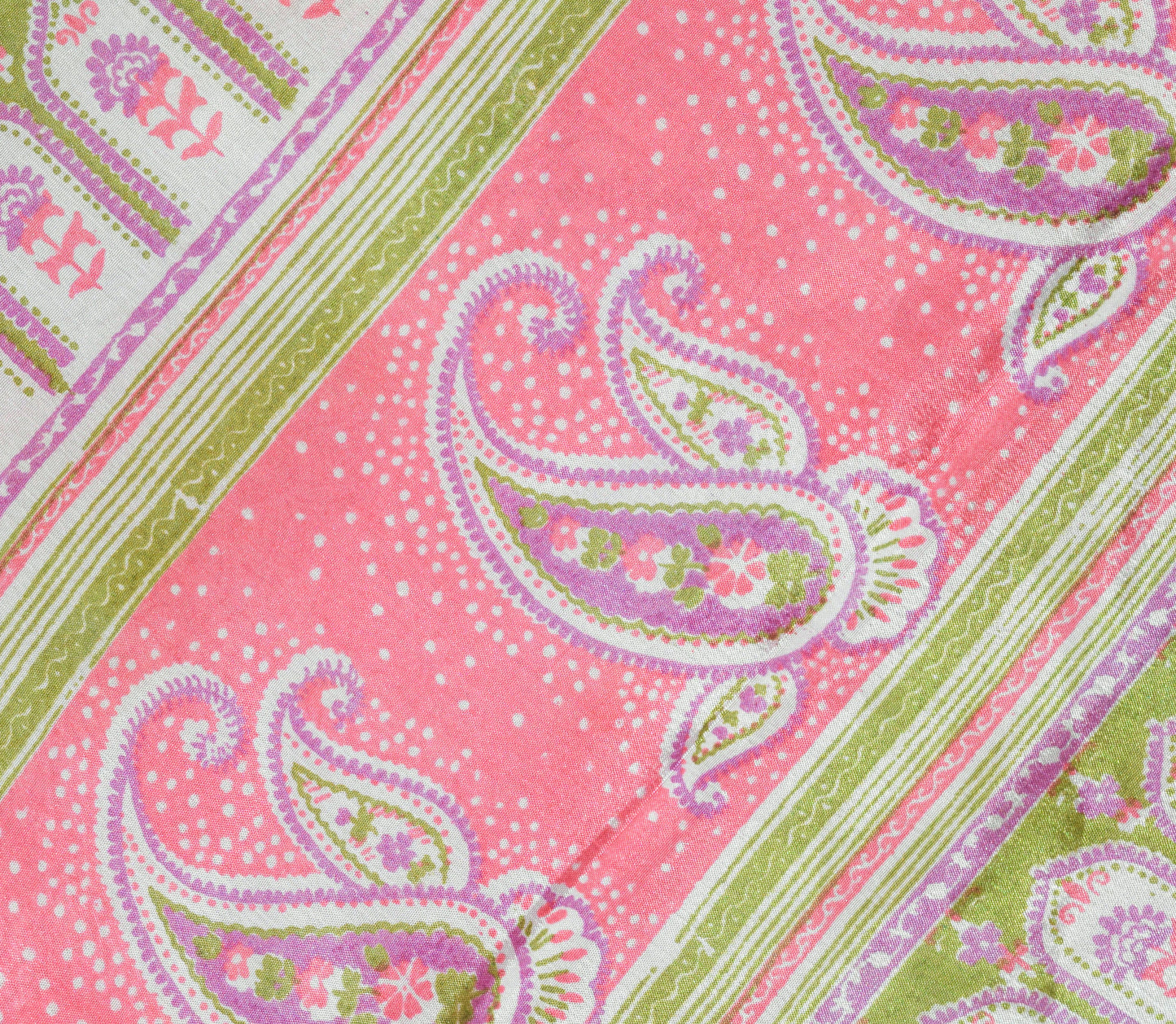 Sushila Vintage Pink Silk Saree Magic Wrap Reversible Skirt Floral Beach Dress