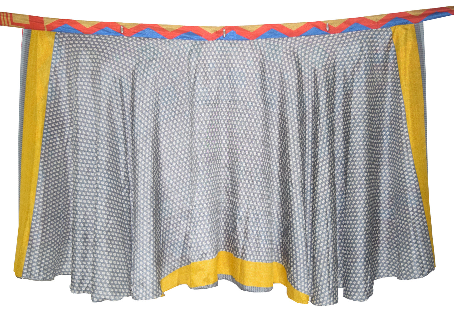 Sushila Vintage Art Silk Saree Magic Wrap Reversible Skirt Beach Dress Dark Orange
