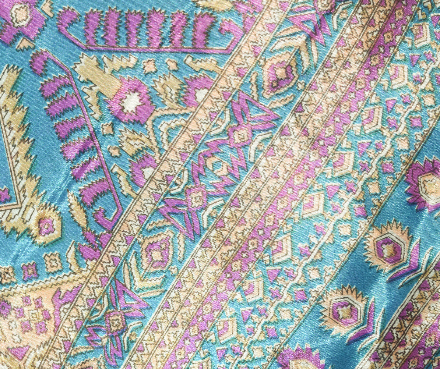 Sushila Vintage Silk Saree Magic Wrap Reversible Skirt Blue Beach Dress Hippie