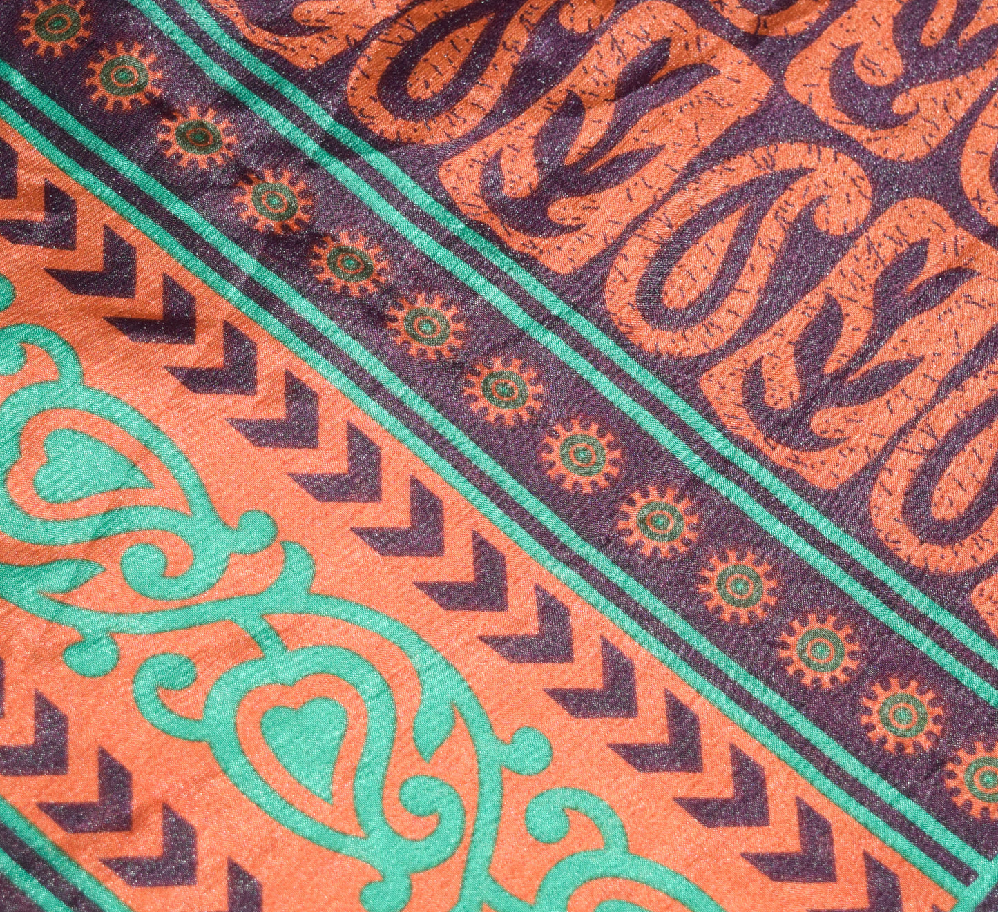 Sushila Vintage Silk Saree Magic Wrap Reversible Skirt Beach Dress Green Boho