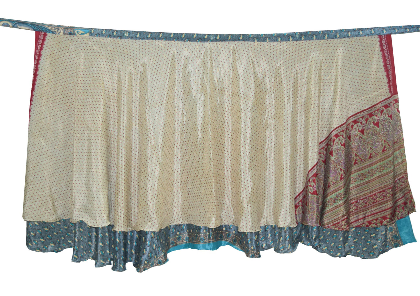 Sushila Vintage Silk Saree Magic Wrap Reversible Skirt Handmade Beach Dress