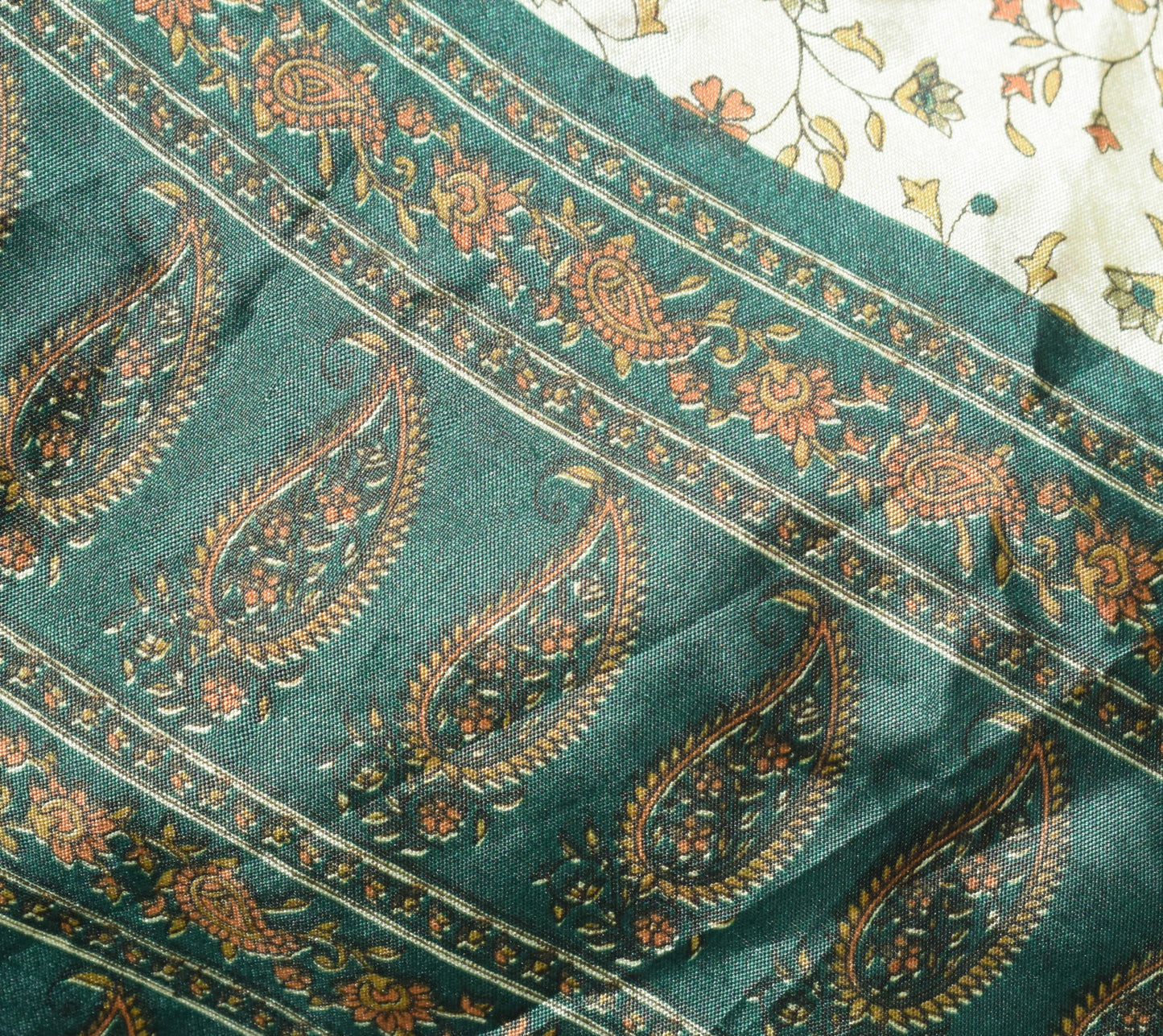Sushila Vintage Art Silk Saree Magic Wrap Reversible Skirt Floral Handmade Beach Dress