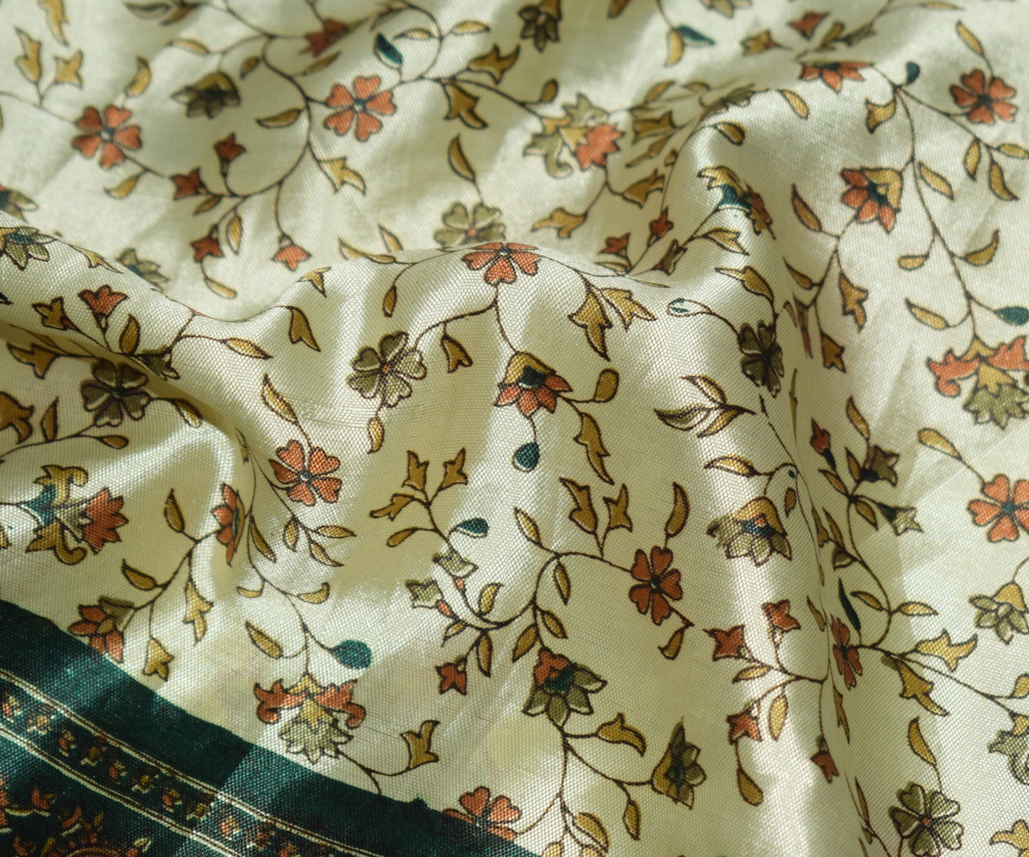 Sushila Vintage Art Silk Saree Magic Wrap Reversible Skirt Floral Handmade Beach Dress