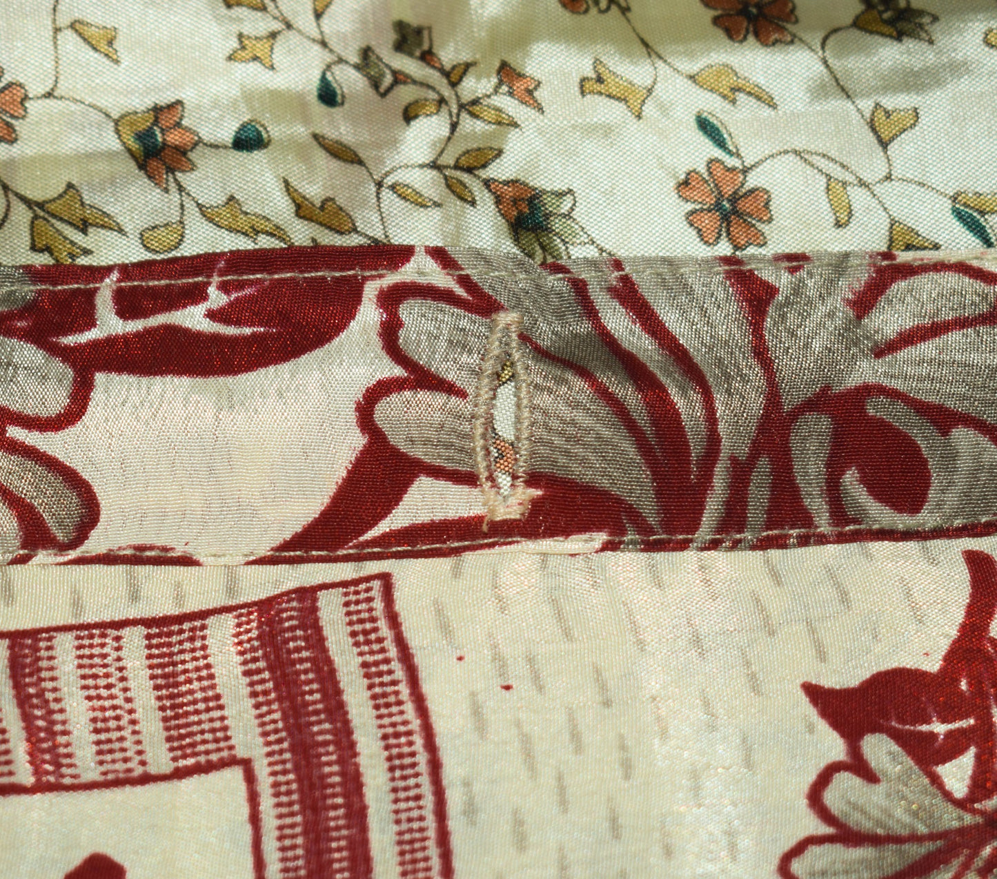 Sushila Vintage Art Silk Saree Magic Wrap Reversible Skirt Floral Handmade Beach Dress