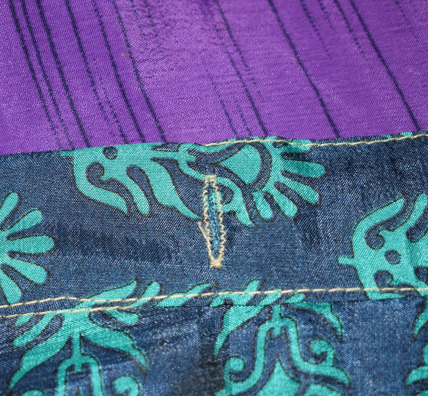 Sushila Vintage Silk Saree Magic Wrap Reversible Skirt Purple Beach Dress Boho