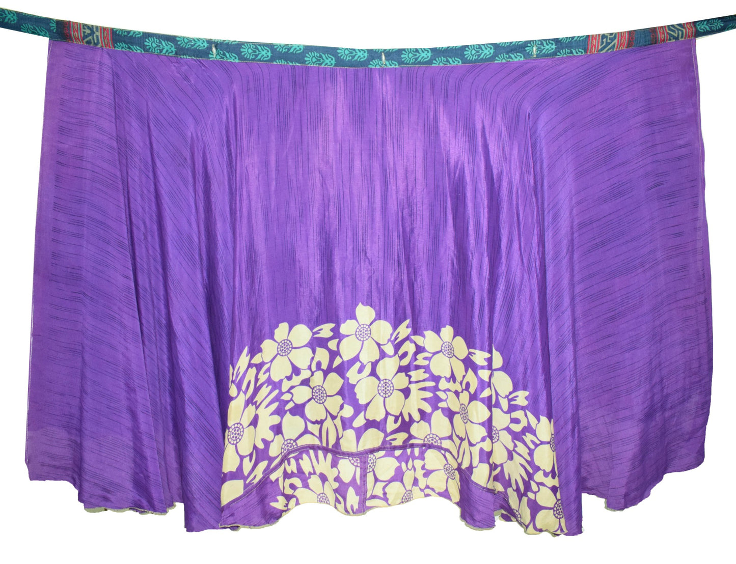 Sushila Vintage Silk Saree Magic Wrap Reversible Skirt Purple Beach Dress Boho