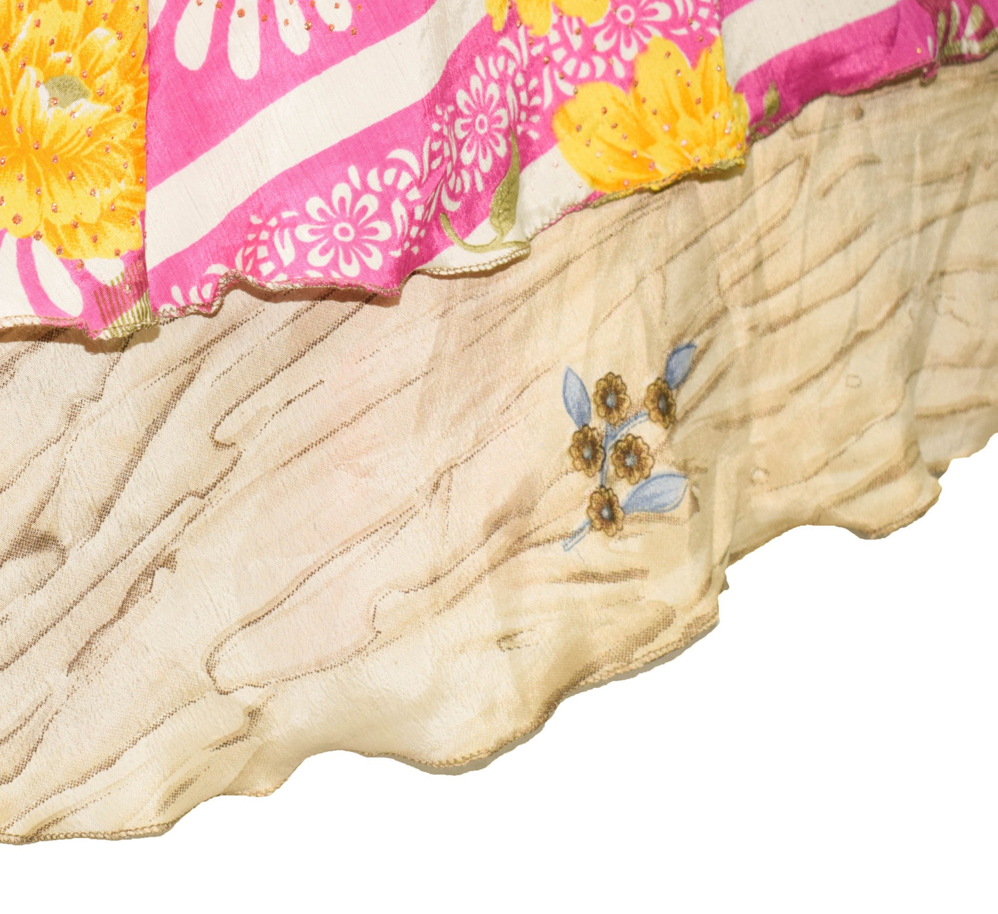Sushila Vintage Handmade Art Silk Saree Magic Wrap Reversible Skirt Beach Dress