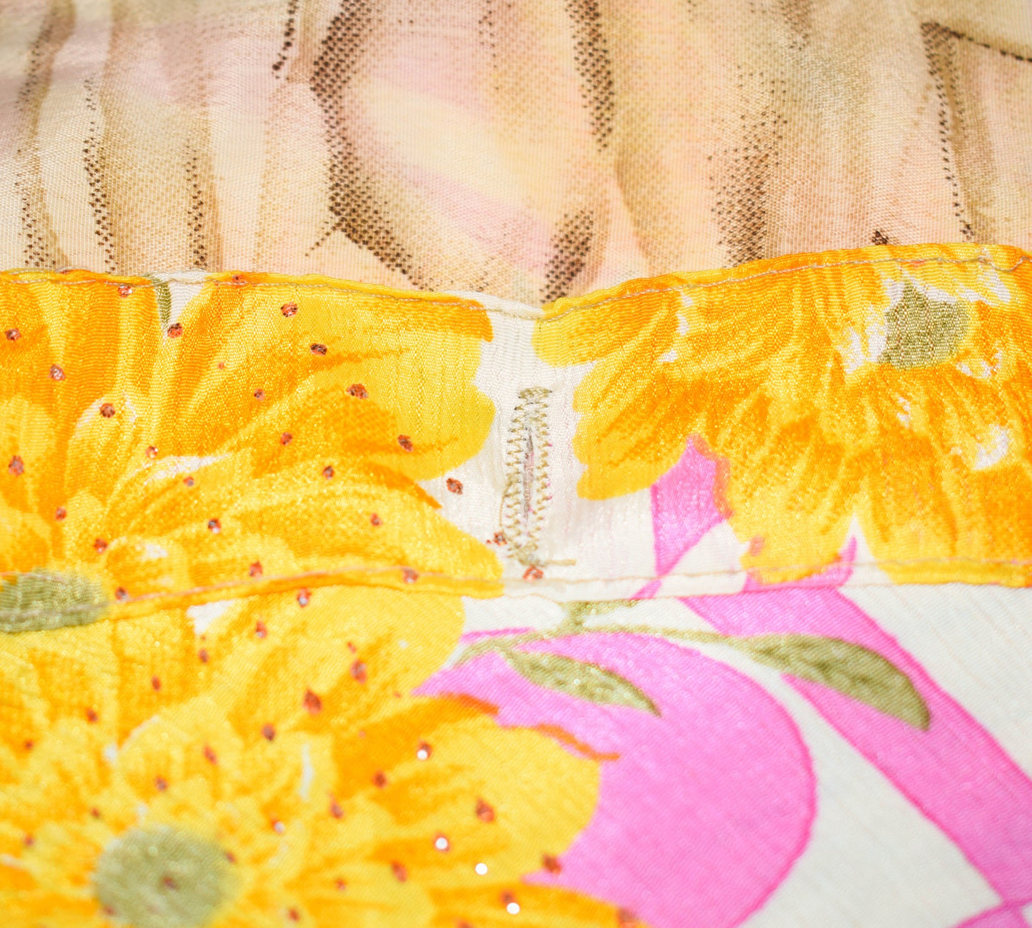 Sushila Vintage Handmade Art Silk Saree Magic Wrap Reversible Skirt Beach Dress