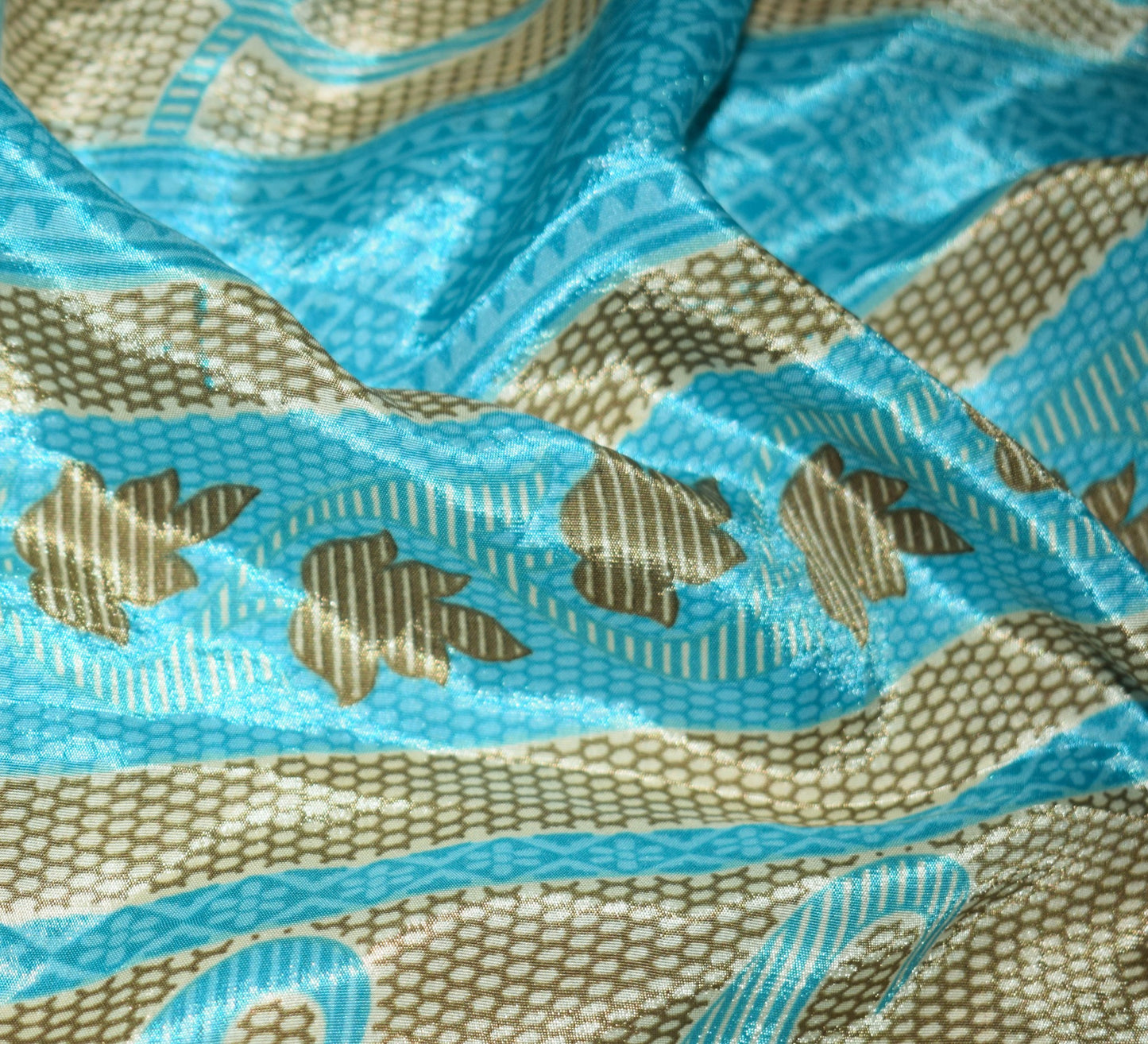 Sushila Vintage 2 Layer Art Silk Saree Magic Wrap Reversible Skirt Beach Dress Boho