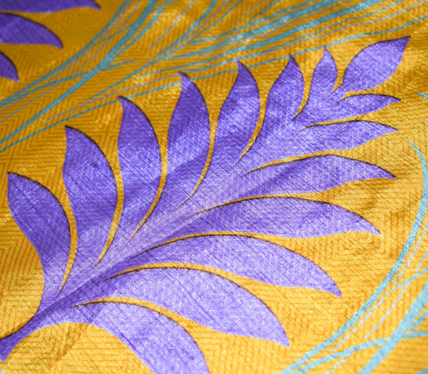 Sushila Vintage Mustard Art Silk Saree Magic Wrap Reversible Skirt Beach Dress Boho