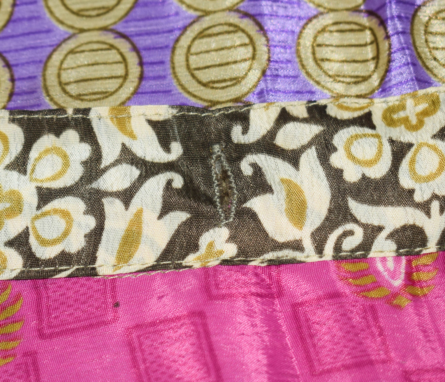 Sushila Vintage Art Silk Saree Magic Wrap Reversible Skirt Floral 2 Layer Beach Dress