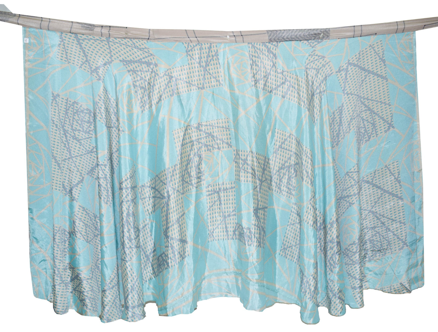 Sushila Vintage Art Silk Saree Magic Wrap Reversible Skirt Handmade Beach Dress