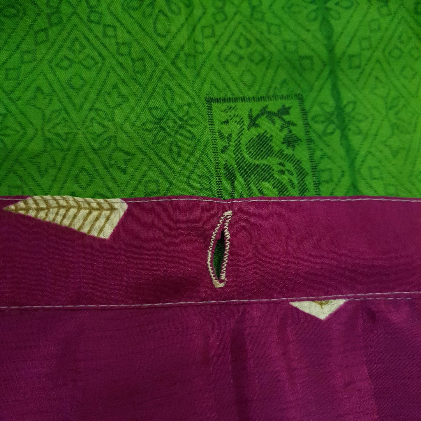 Sushila Vintage Magenta Saree Magic Wrap Reversible Skirt Beach Dress Art Silk Boho
