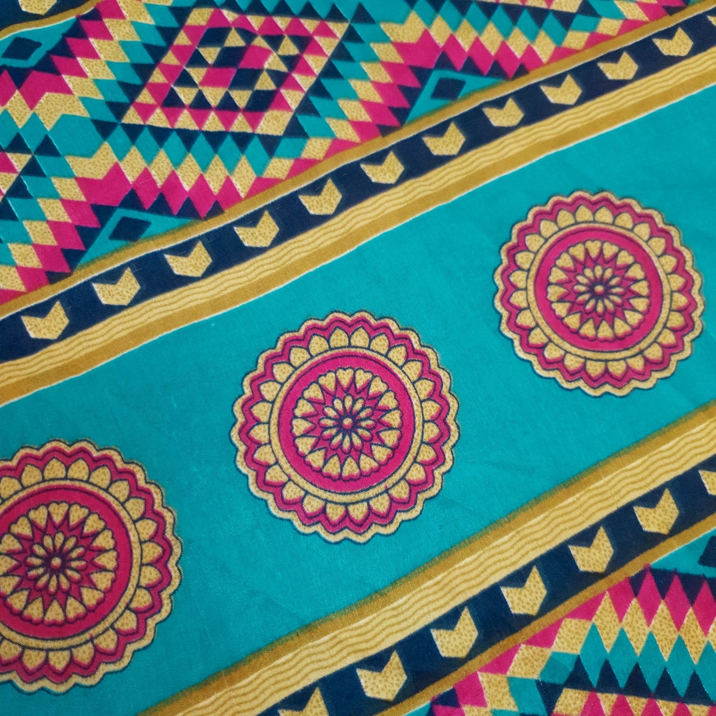 Sushila Vtg Human Face Print Silk Saree Magic Wrap Reversible Skirt Beach Dress