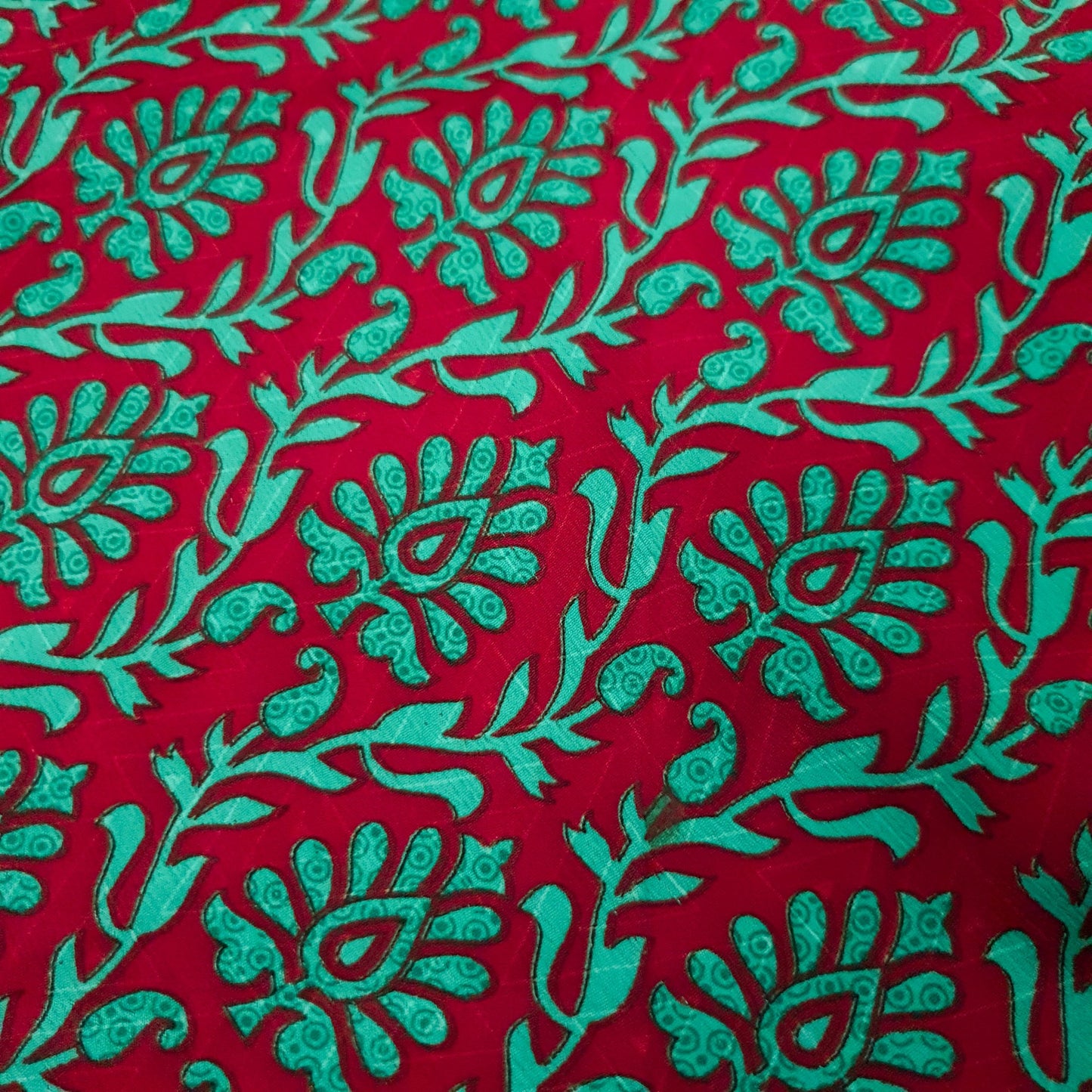 Sushila Vintage Red Pink Saree Magic Wrap Art Silk Reversible Skirt Beach Dress Boho