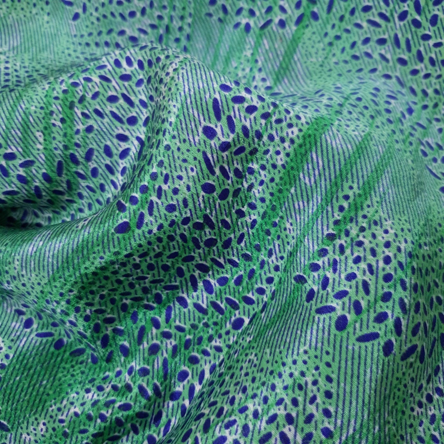 Sushila Vintage Art Silk Saree Magic Wrap Green Boho Reversible Skirt Beach Dress