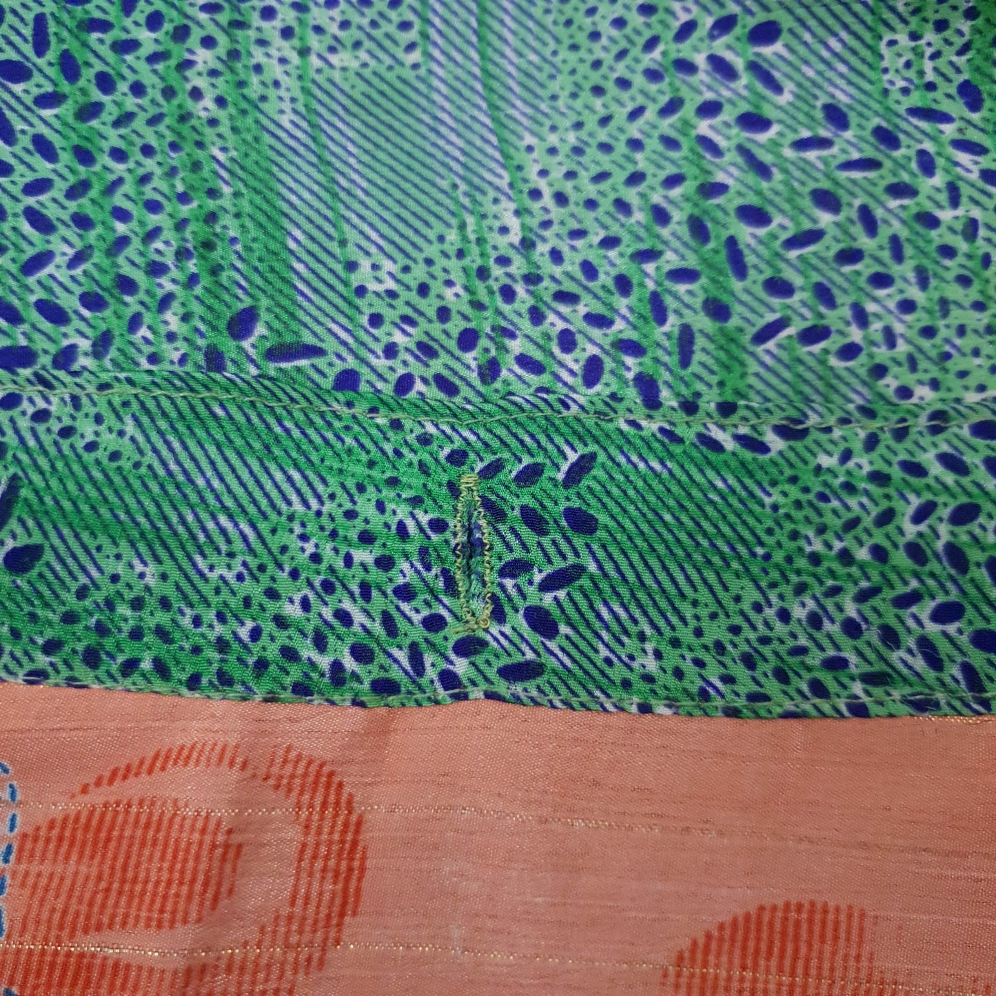 Sushila Vintage Art Silk Saree Magic Wrap Green Boho Reversible Skirt Beach Dress