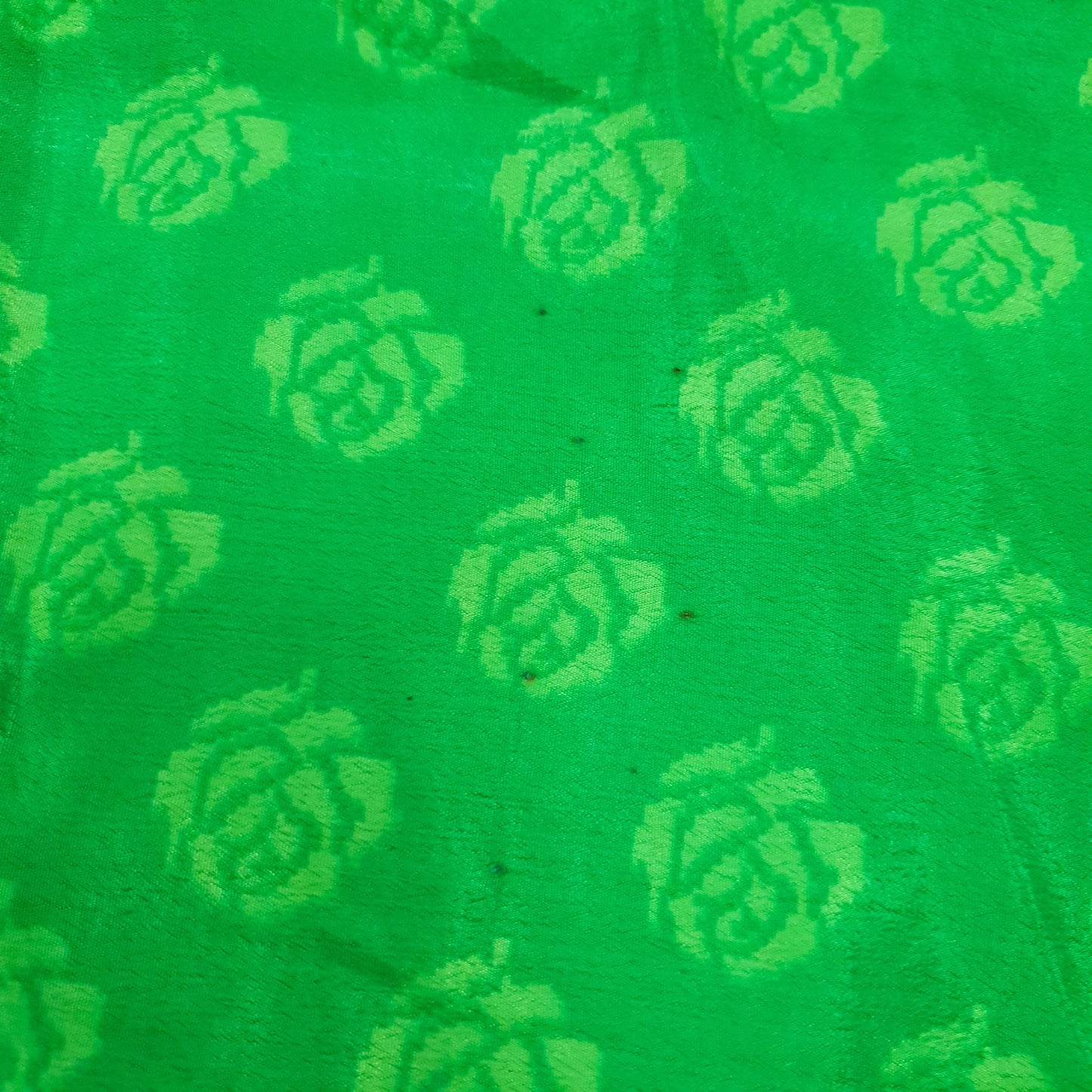 Sushila Vintage Art Silk Saree Magic Wrap Reversible Skirt Floral Green Beach Dress