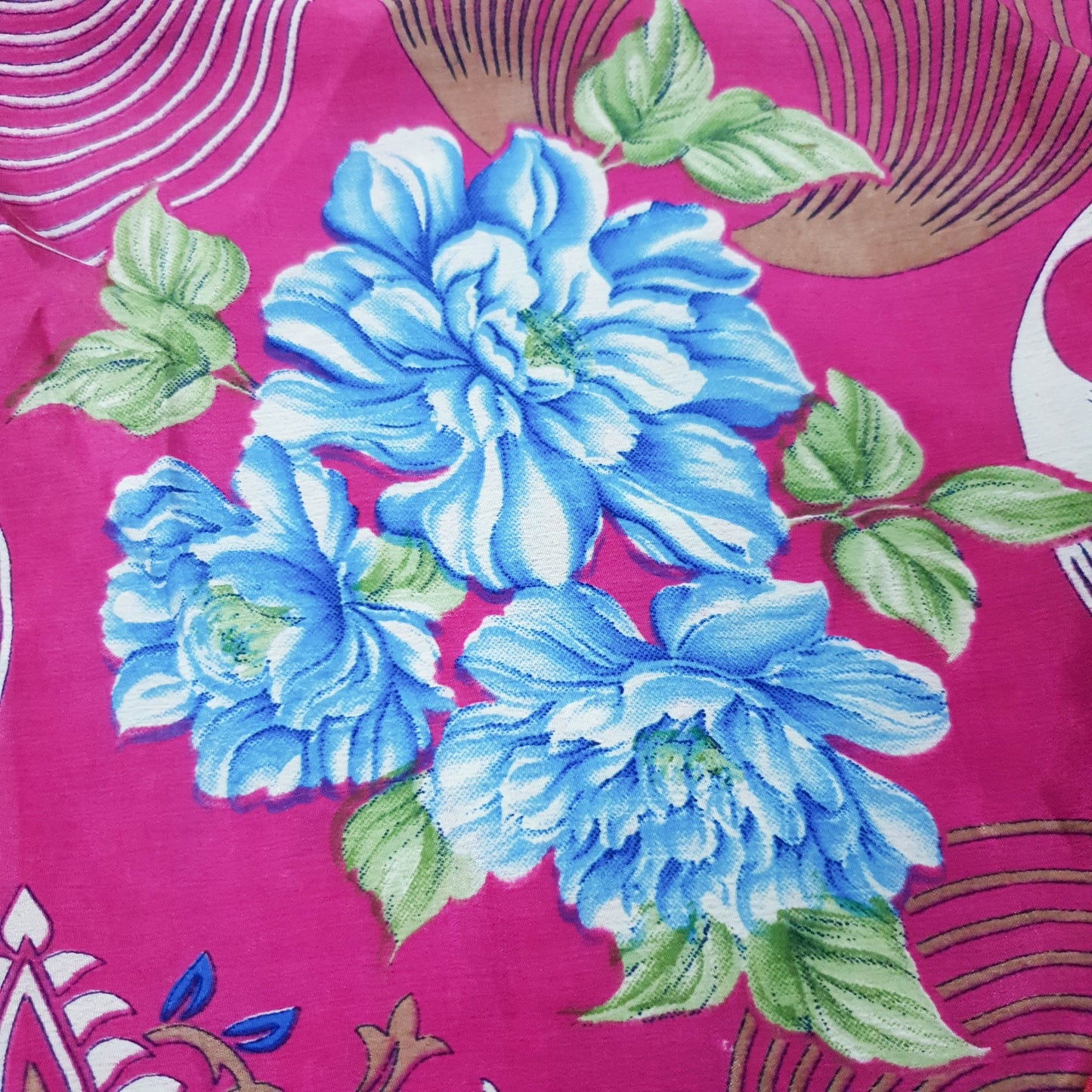 Sushila Vintage Art Silk Saree Magic Wrap Floral Reversible Skirt Beach Dress Hippie