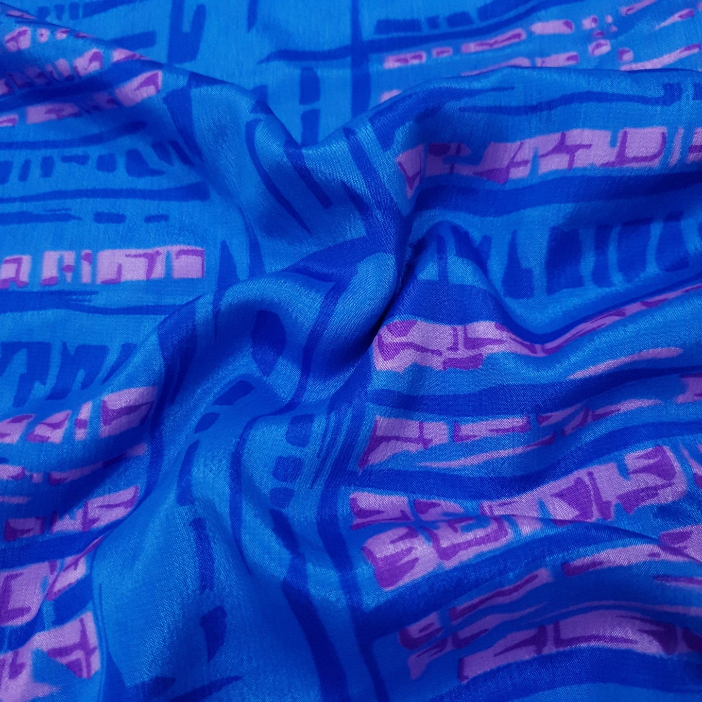 Sushila Vintage Blue Art Silk Saree Magic Wrap Reversible Skirt 2 Layer Beach Dress
