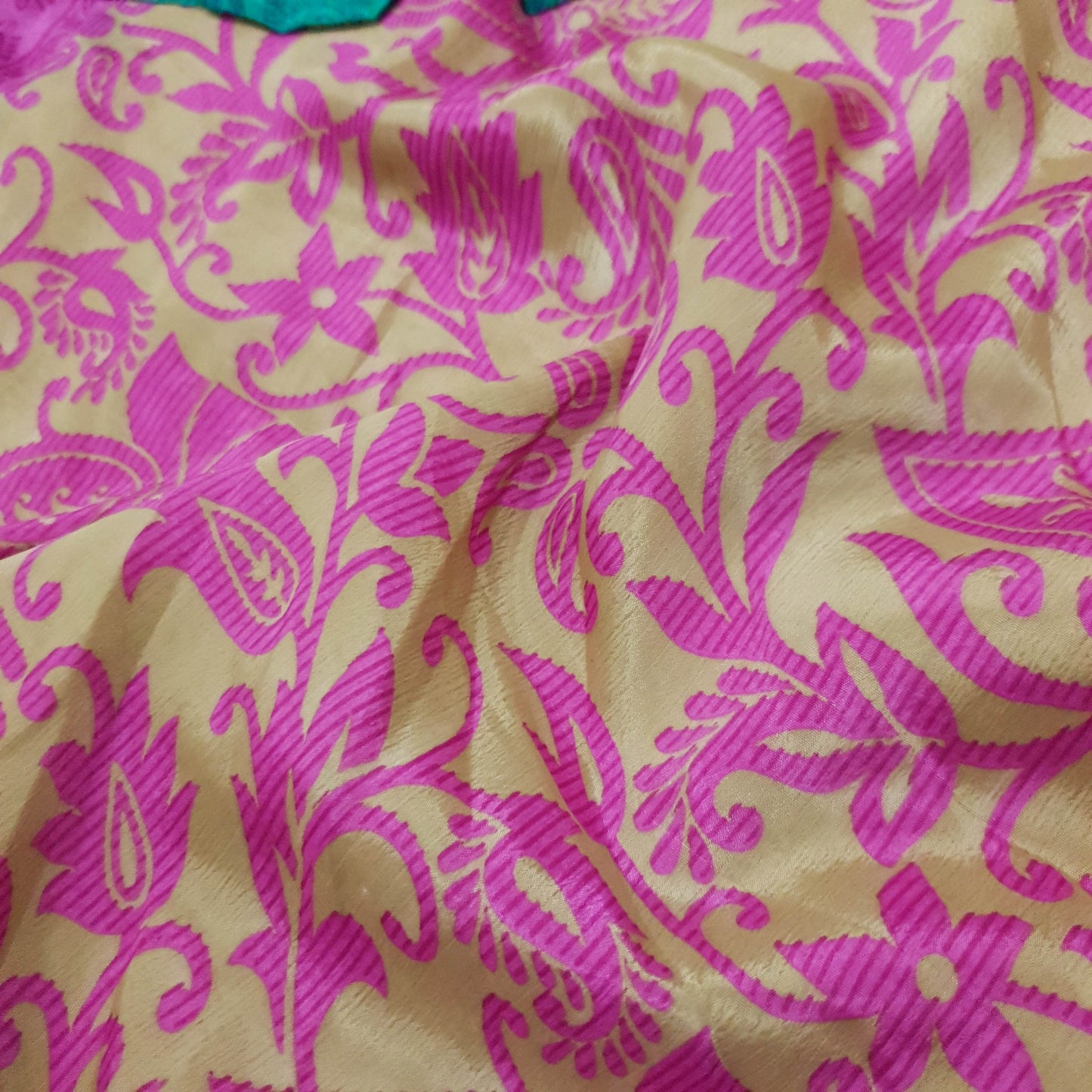 Sushila Vintage Art Silk Saree Magic Wrap Reversible Skirt Handmade Beach Dress Boho
