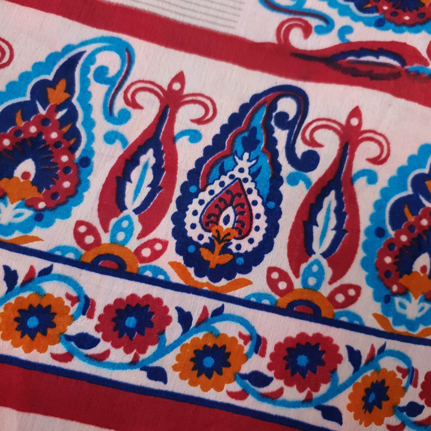 Sushila Vintage Paisley Art Silk Saree Magic Wrap Reversible Skirt Beach Dress Boho