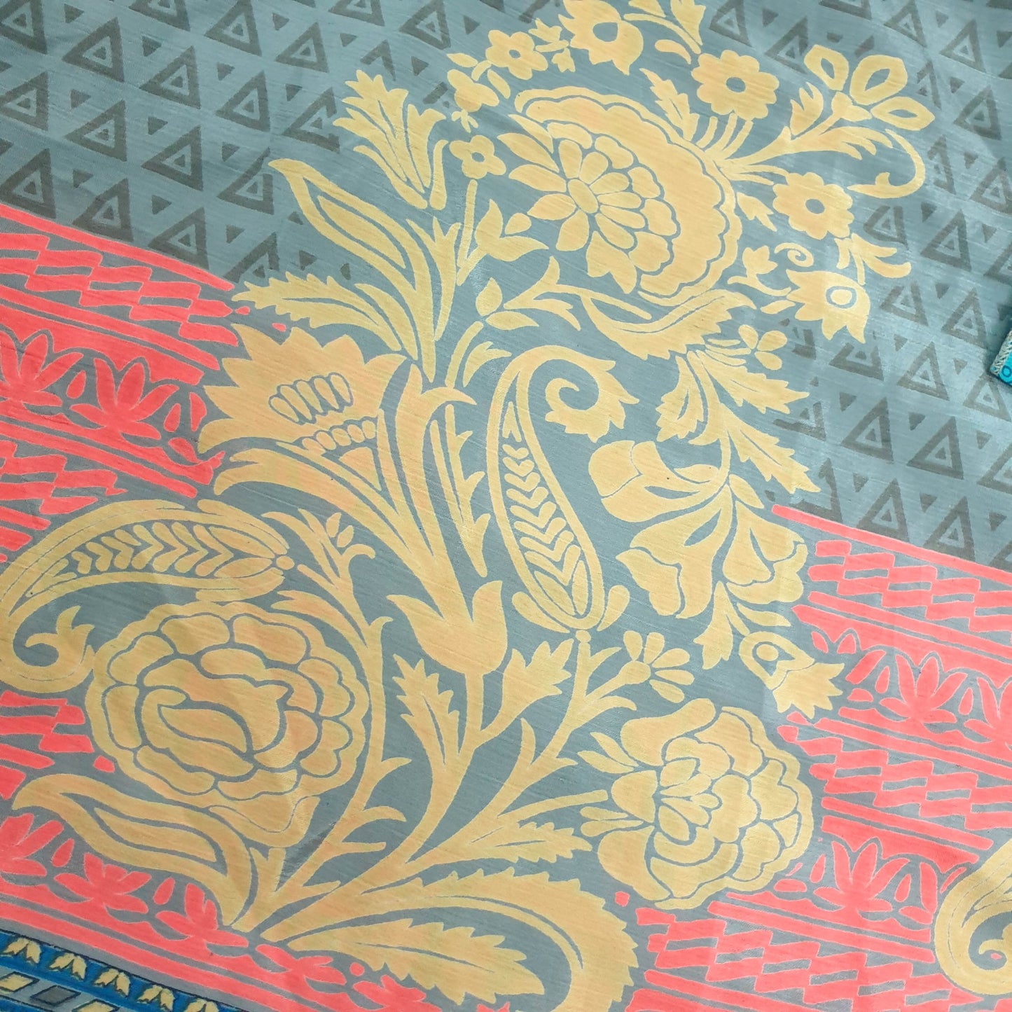 Sushila Vintage Paisley Silk Saree Magic Wrap Reversible Skirt Beach Dress Hippie