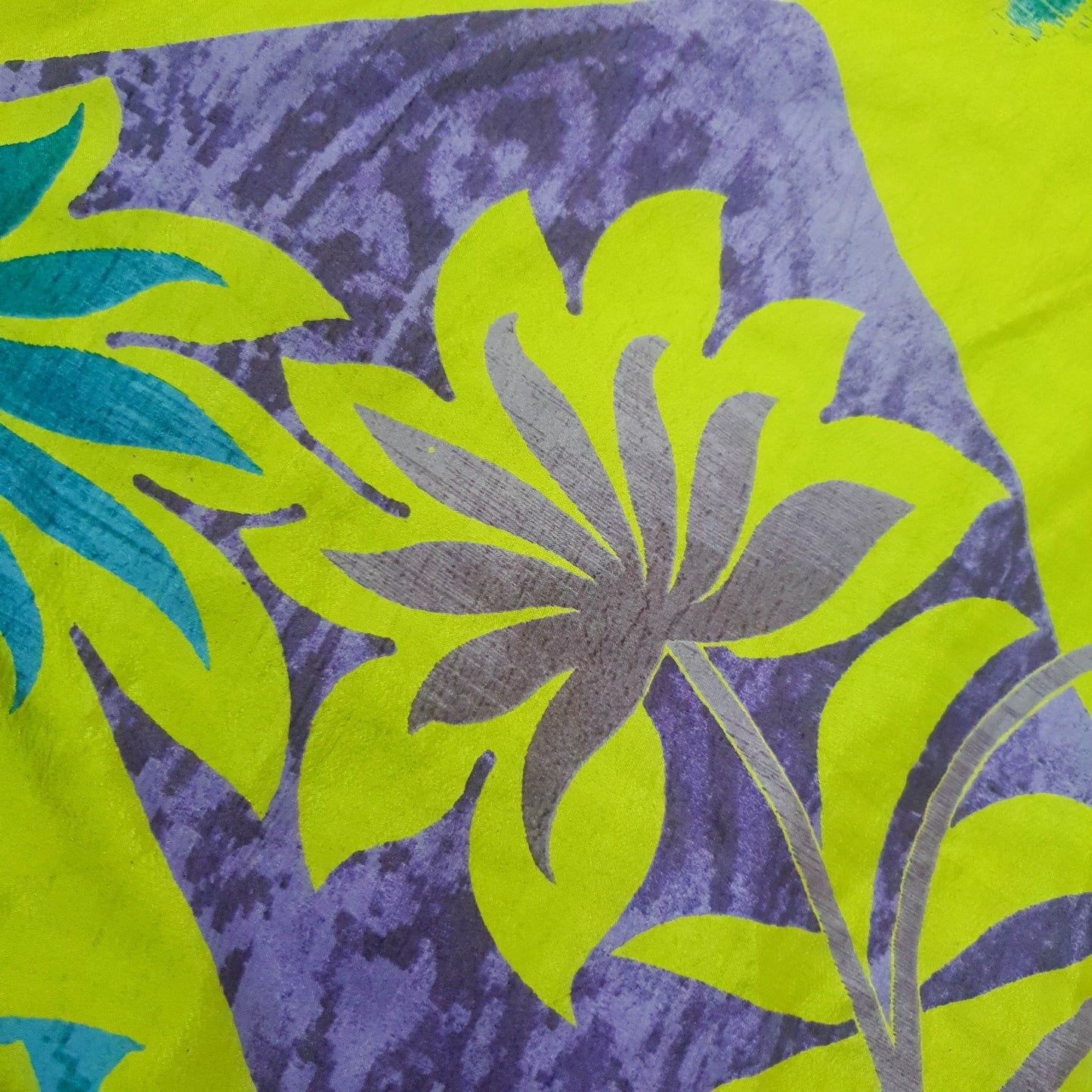 Sushila Vintage Floral Green Saree Magic Wrap Reversible Skirt Art Silk Beach Dress