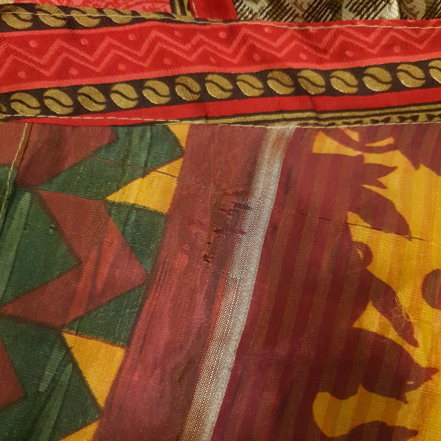 Sushila Vintage 2 Layer Saree Magic Wrap Reversible Skirt Art Silk Beach Dress Boho