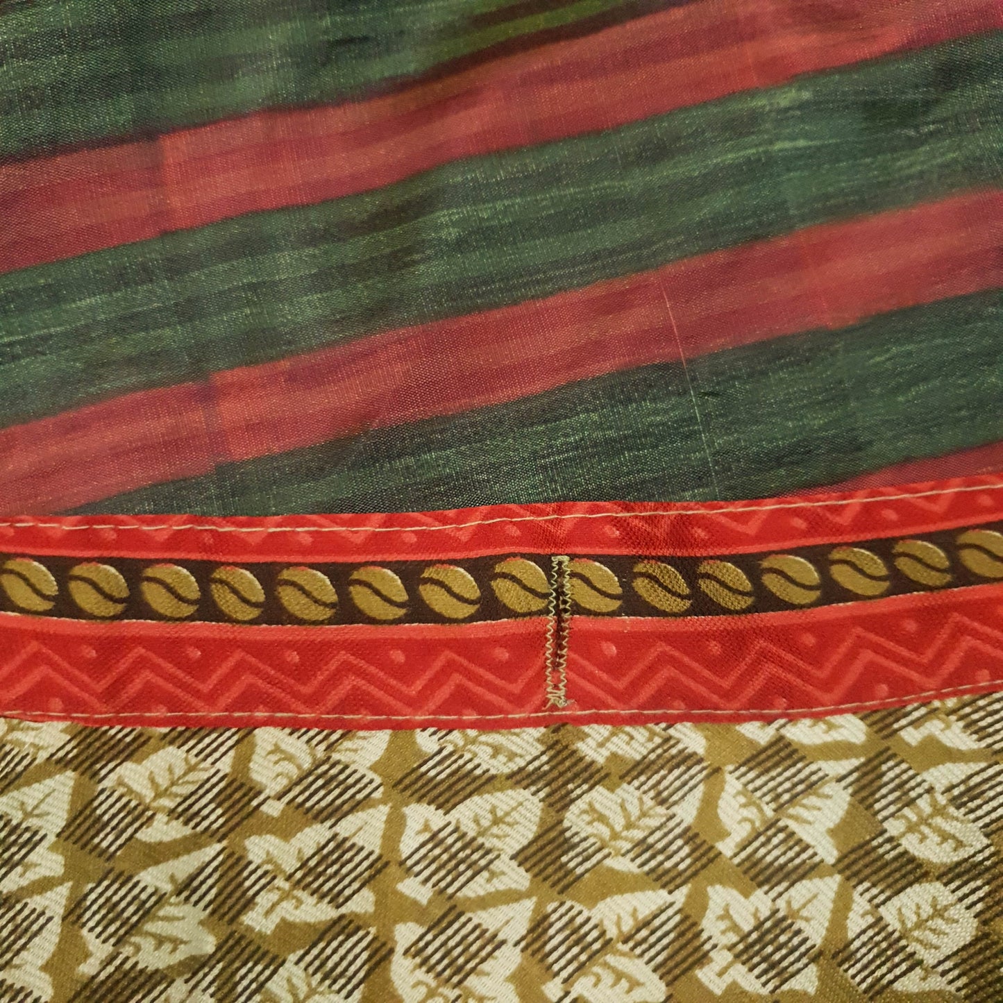 Sushila Vintage 2 Layer Saree Magic Wrap Reversible Skirt Art Silk Beach Dress Boho