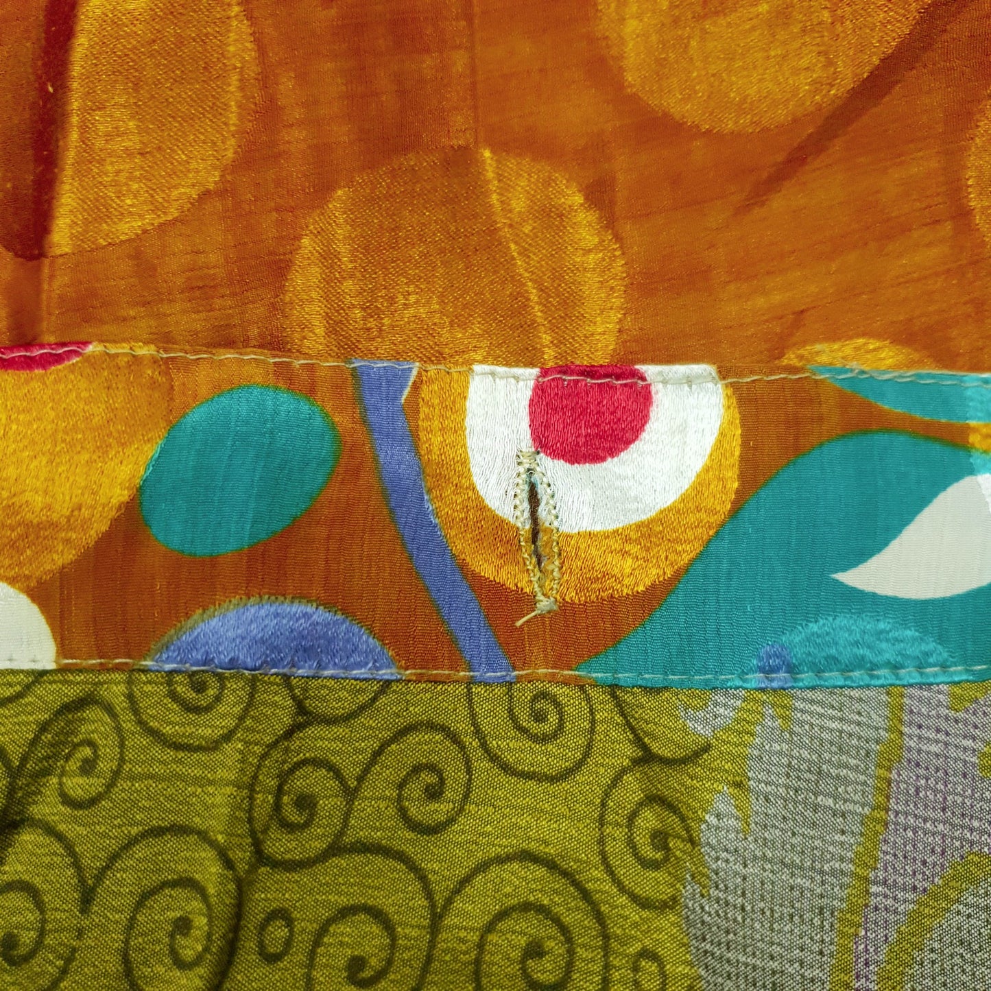 Sushila Vintage Mustard Saree Magic Wrap Reversible Skirt Beach Dress Art Silk Boho