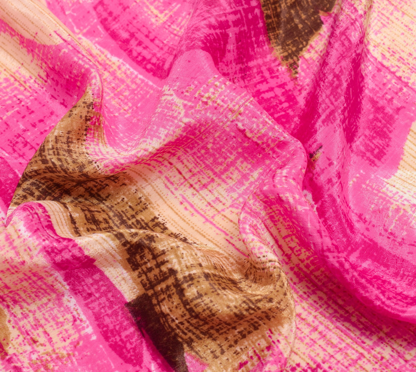 Sushila Vintage Brown Art Silk Saree Magic Wrap Reversible Skirt 2Layer Beach Dress