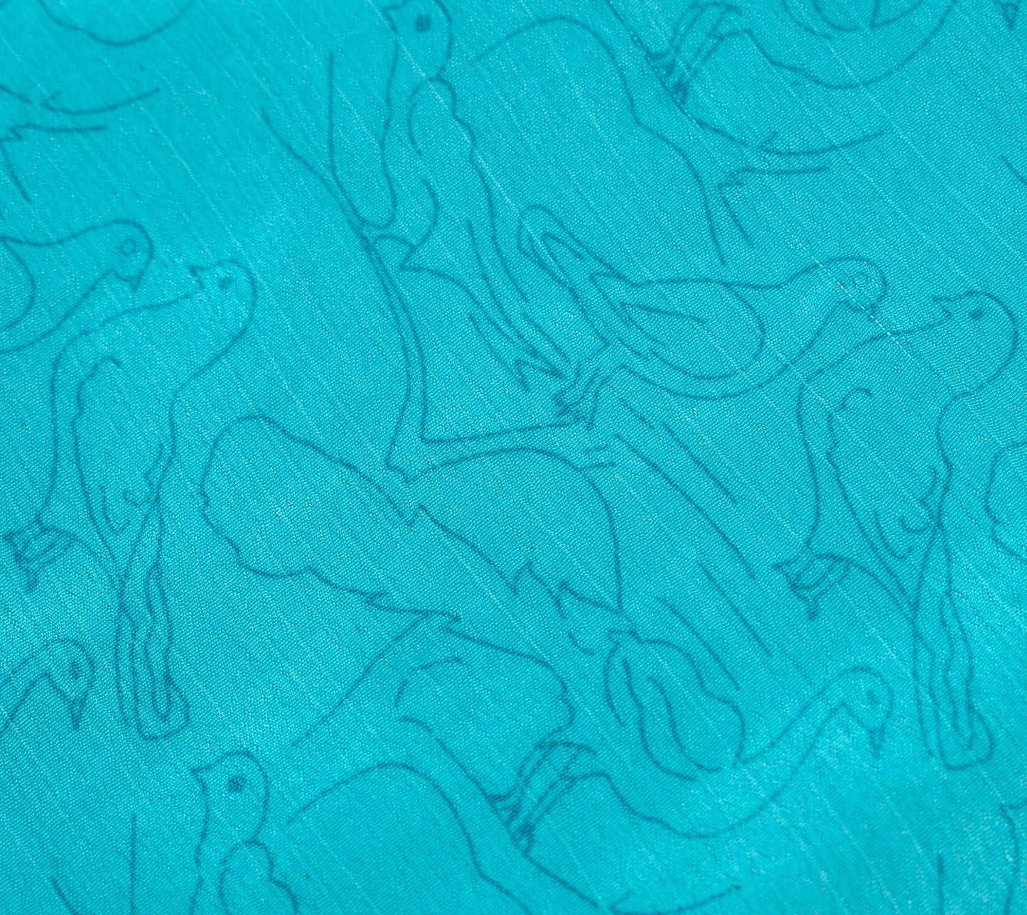 Sushila Vintage Art Silk Saree Magic Wrap Bird Printed Reversible Skirt Beach Dress