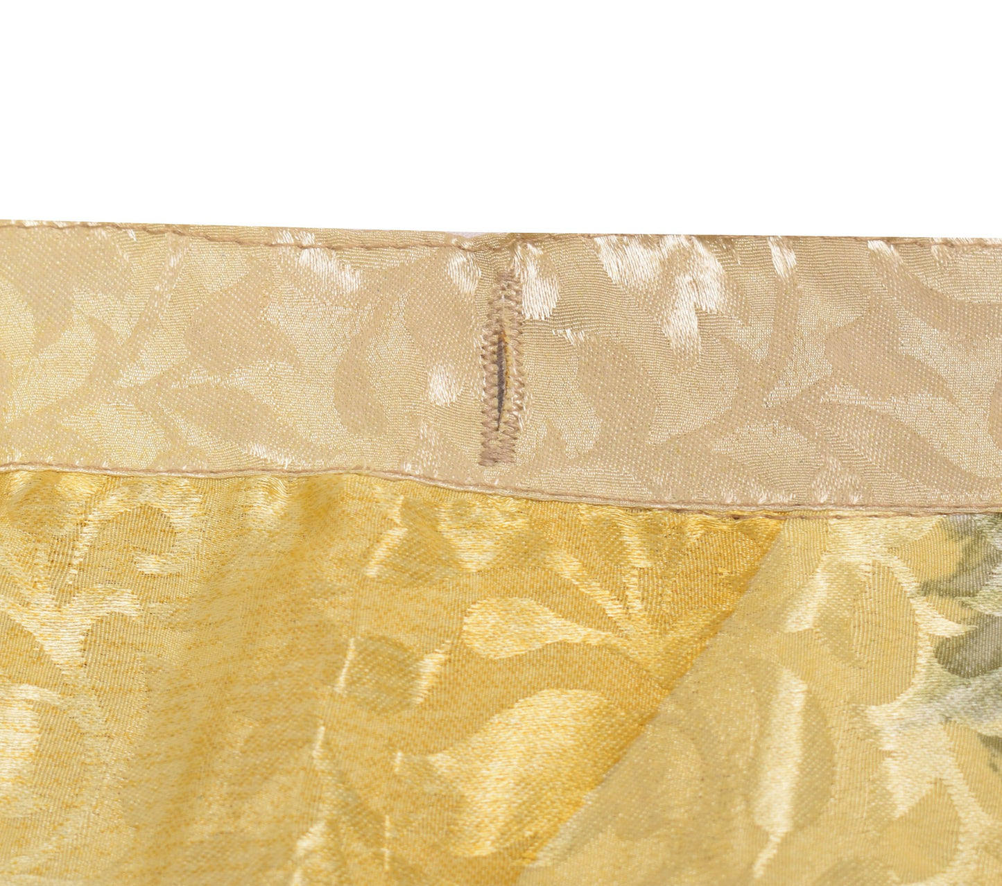 Sushila Vintage Art Silk Saree Magic Wrap Reversible Skirt Brown Yellow Beach Dress