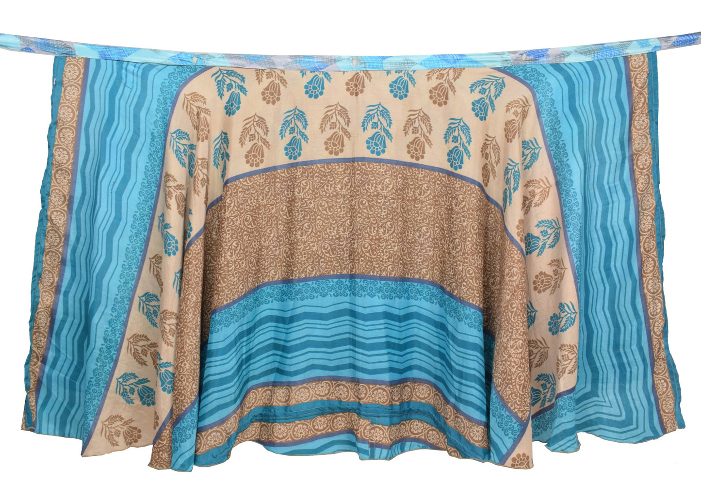 Sushila Vintage Handmade Saree Magic Wrap Reversible Skirt Beach Dress Art Silk Boho